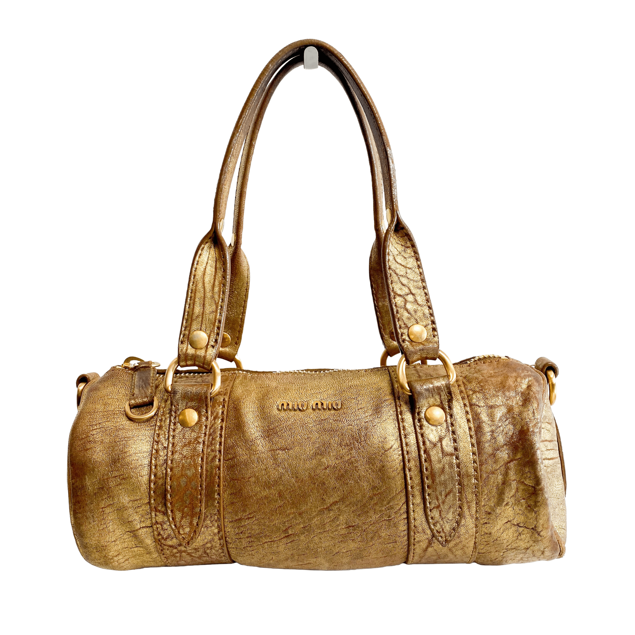 MIU MIU Vintage Gold Leather Handle Bag, in , Sold by HIVE PRELOVED - Handle Bags, ,