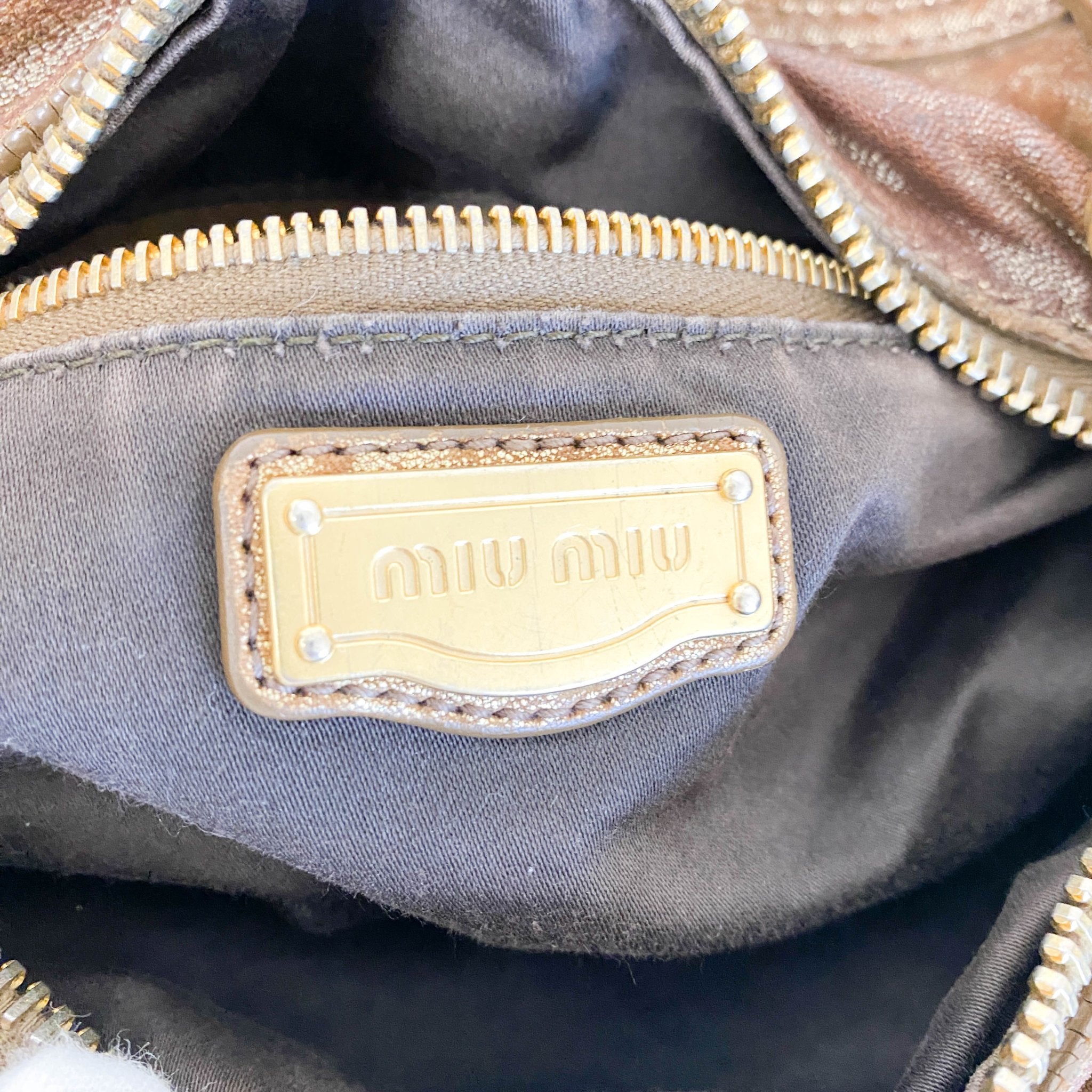 MIU MIU Vintage Gold Leather Shoulder Bag, in , Sold by HIVE PRELOVED - Shoulder Bags, ,