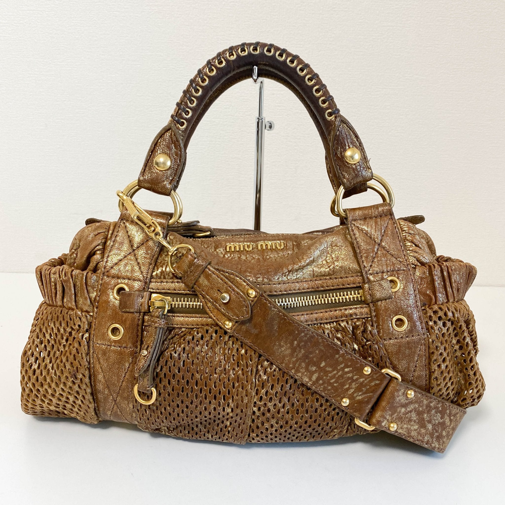 MIU MIU Vintage Gold Leather Shoulder Bag, in , Sold by HIVE PRELOVED - Shoulder Bags, ,
