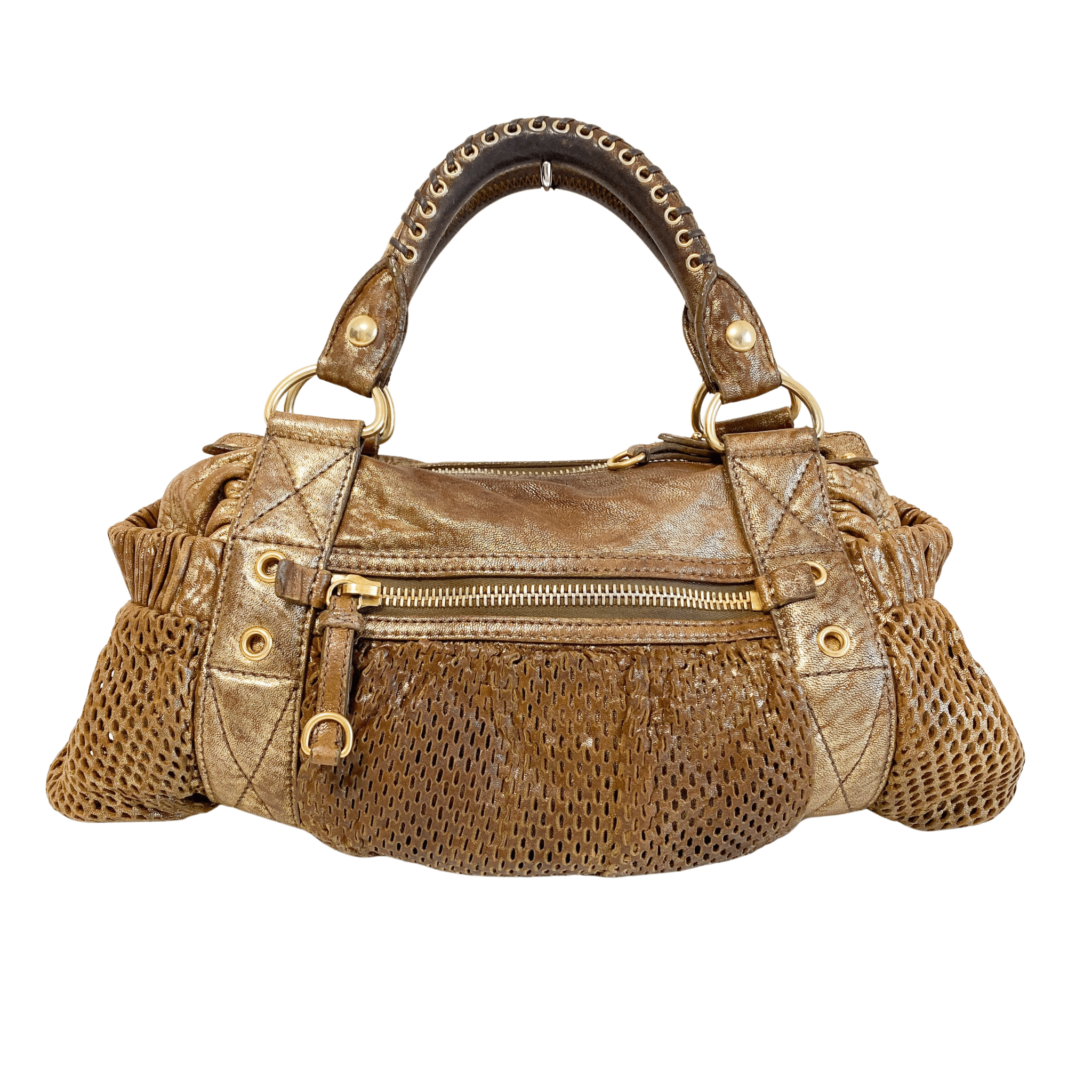 MIU MIU Vintage Gold Leather Shoulder Bag, in , Sold by HIVE PRELOVED - Shoulder Bags, ,