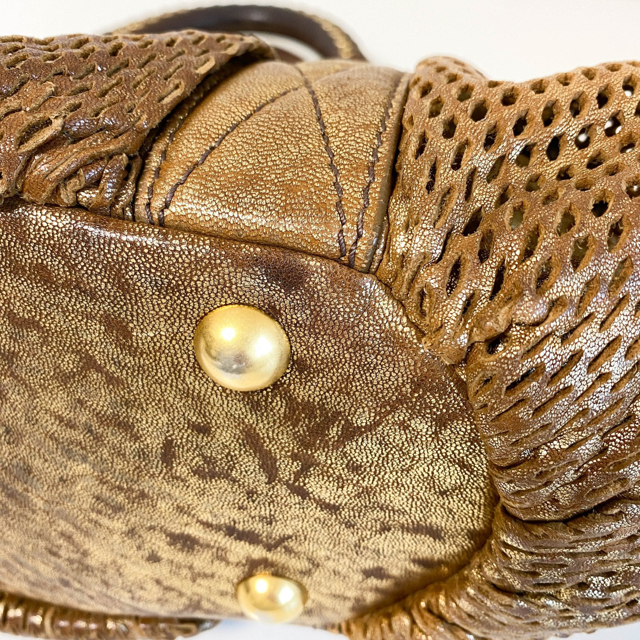 MIU MIU Vintage Gold Leather Shoulder Bag, in , Sold by HIVE PRELOVED - Shoulder Bags, ,