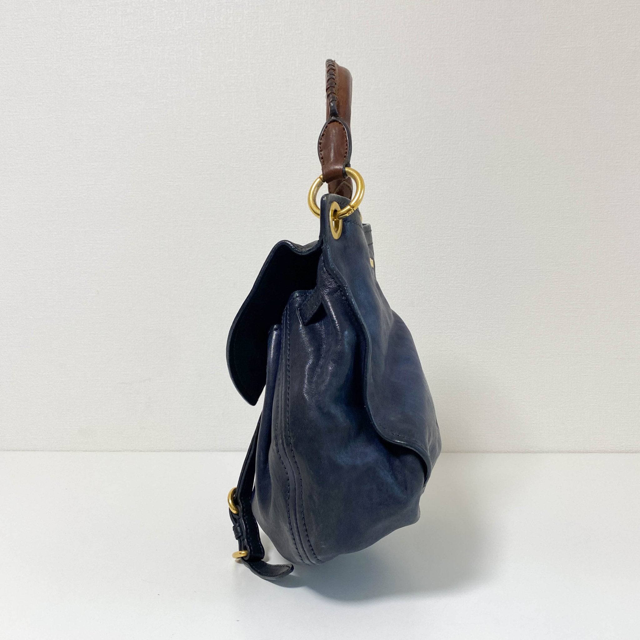 MIU MIU Vintage Navy Leather Handbag, in , Sold by HIVE PRELOVED - Handle Bags, ,