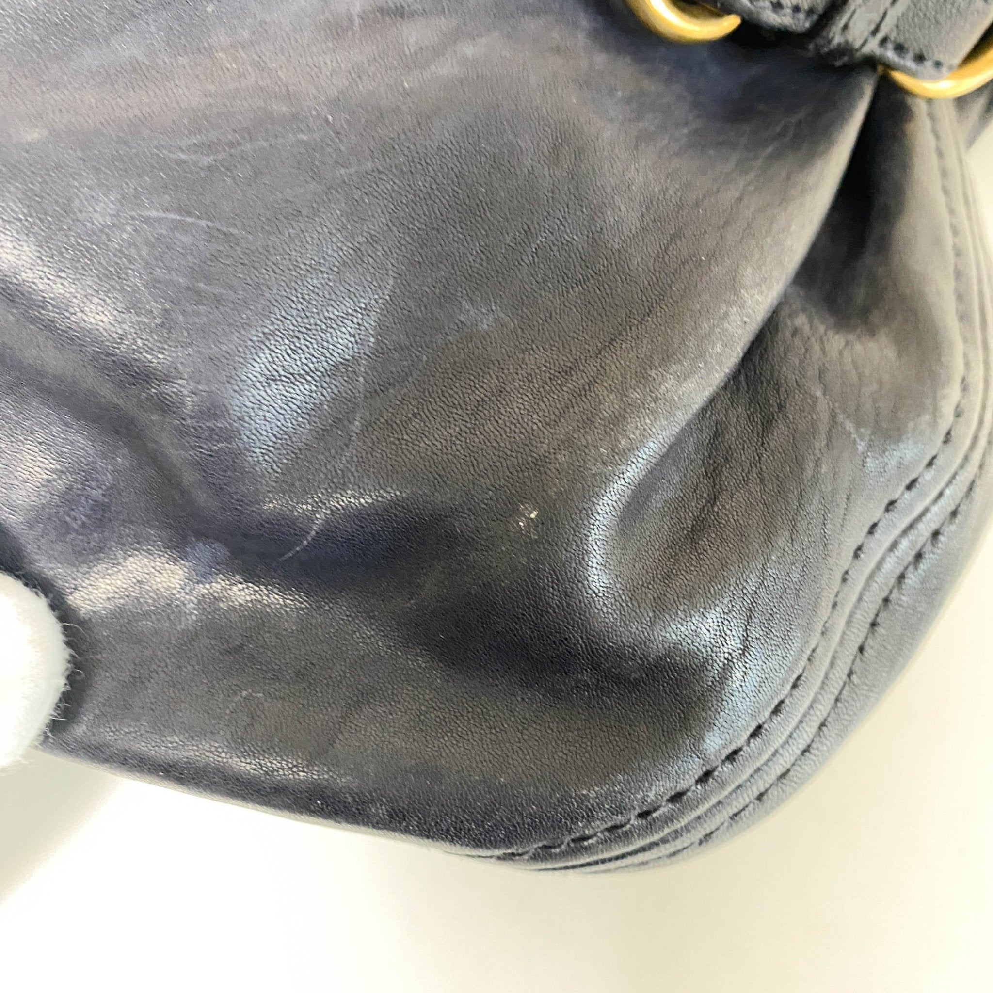 MIU MIU Vintage Navy Leather Handbag, in , Sold by HIVE PRELOVED - Handle Bags, ,