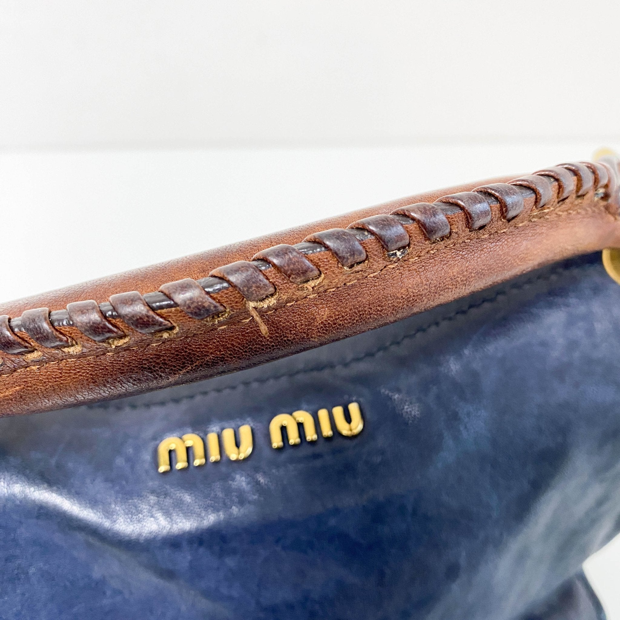 MIU MIU Vintage Navy Leather Handbag, in , Sold by HIVE PRELOVED - Handle Bags, ,