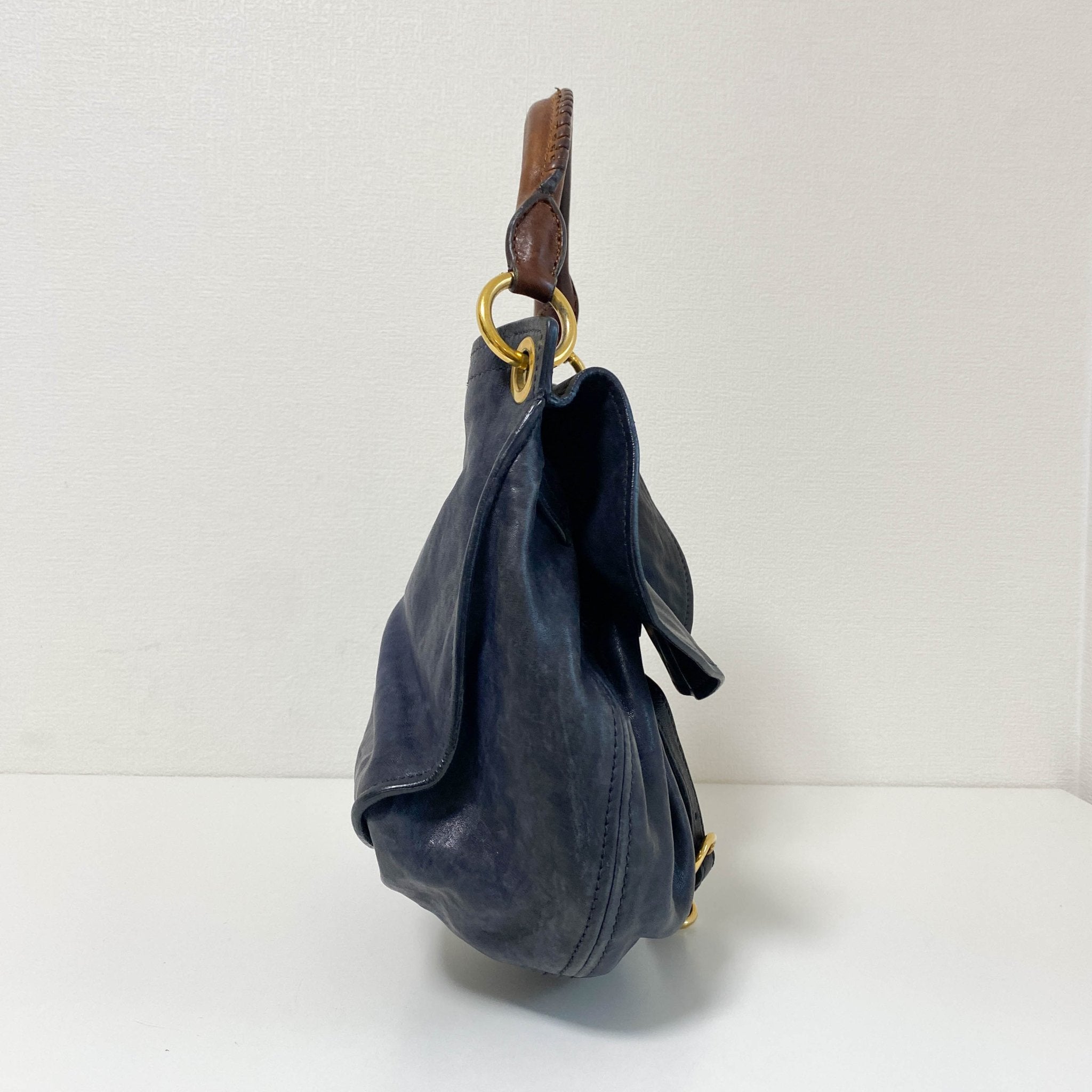 MIU MIU Vintage Navy Leather Handbag, in , Sold by HIVE PRELOVED - Handle Bags, ,