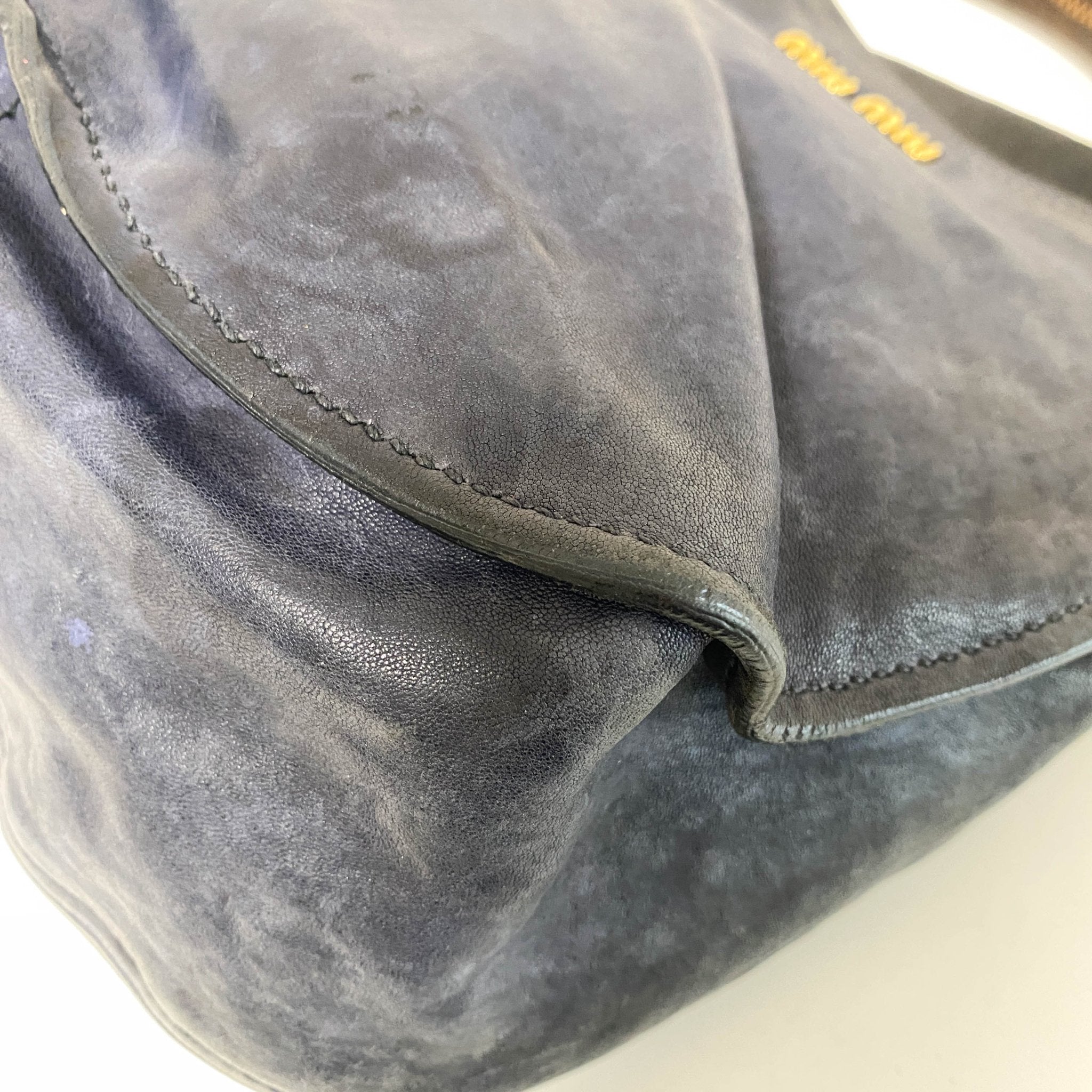 MIU MIU Vintage Navy Leather Handbag, in , Sold by HIVE PRELOVED - Handle Bags, ,