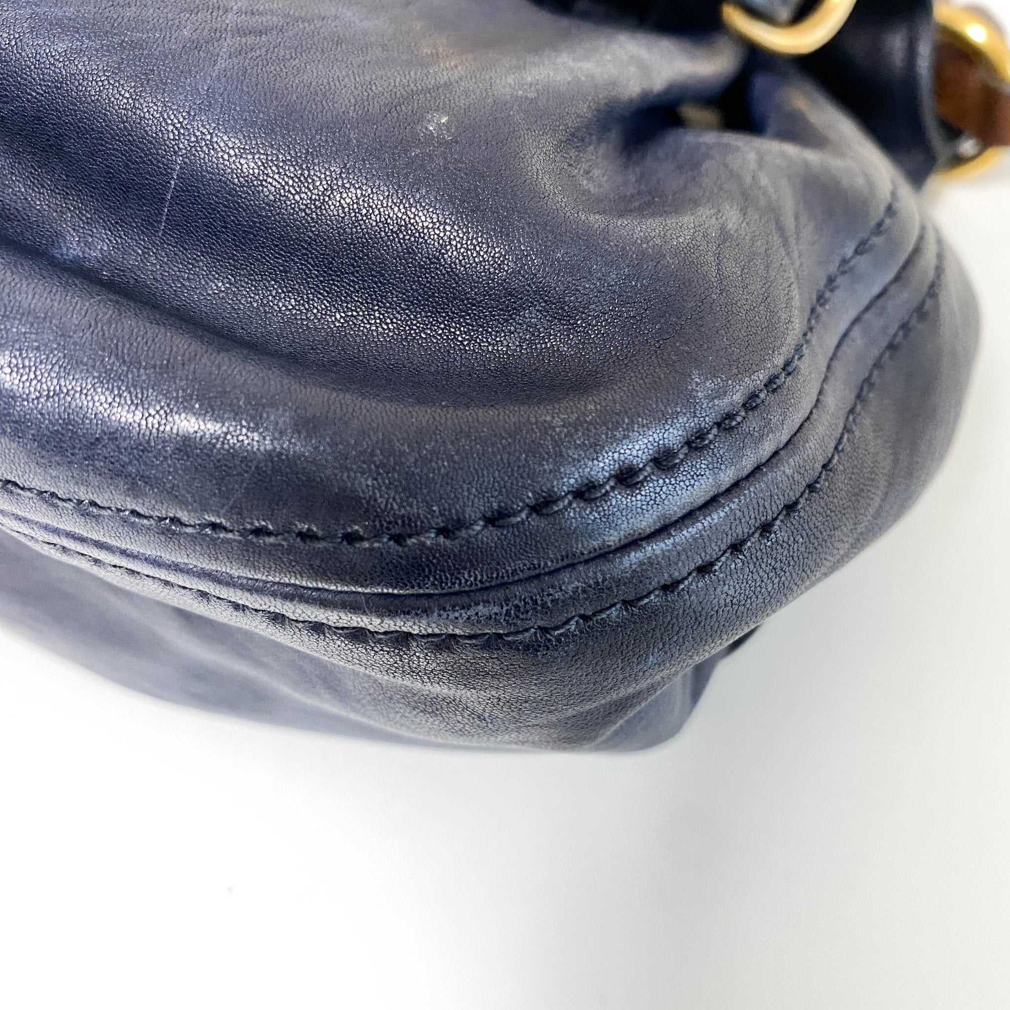 MIU MIU Vintage Navy Leather Handbag, in , Sold by HIVE PRELOVED - Handle Bags, ,
