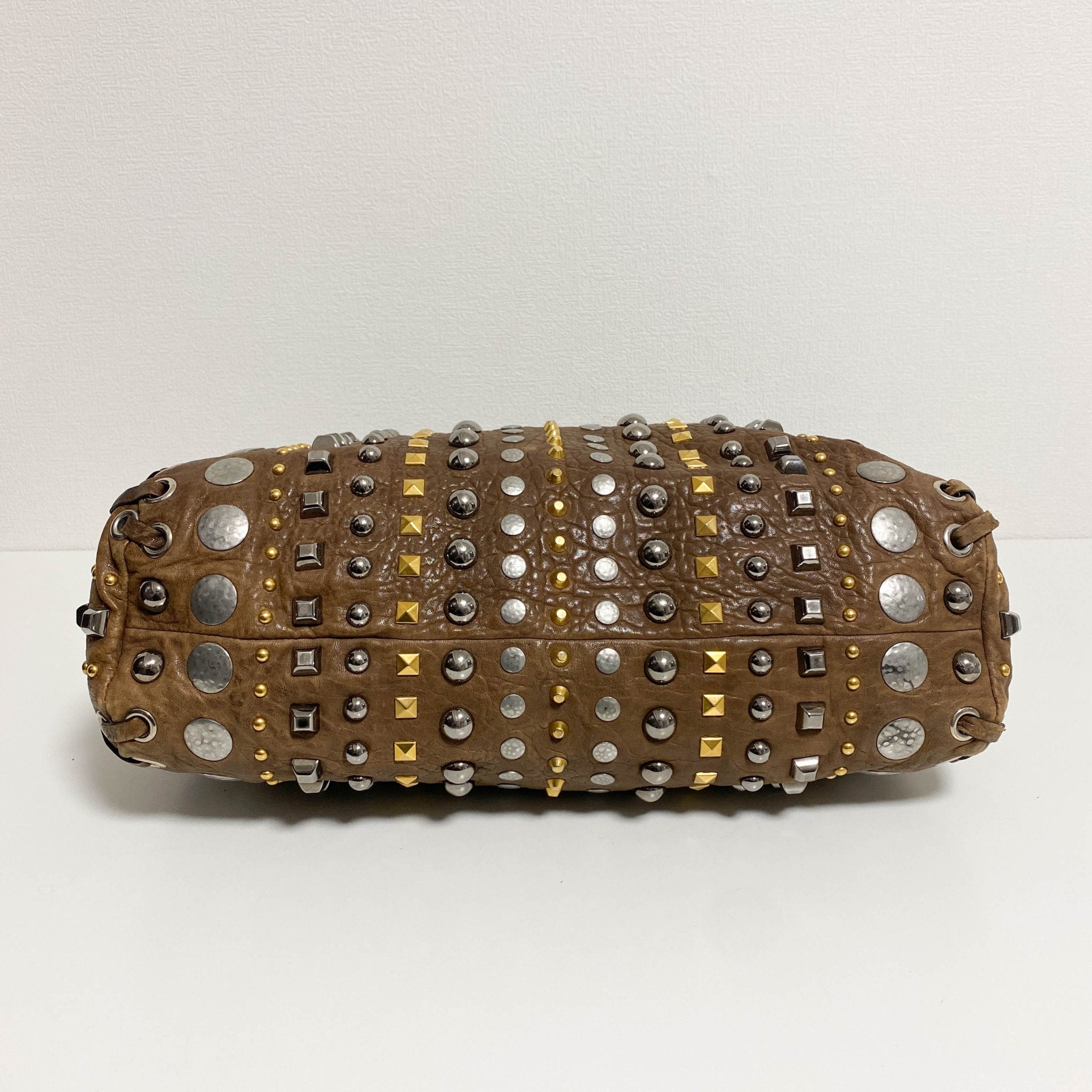 MIU MIU Vintage Studs Brown Tote Bag, in , Sold by HIVE PRELOVED - Shoulder Bags, Totes,