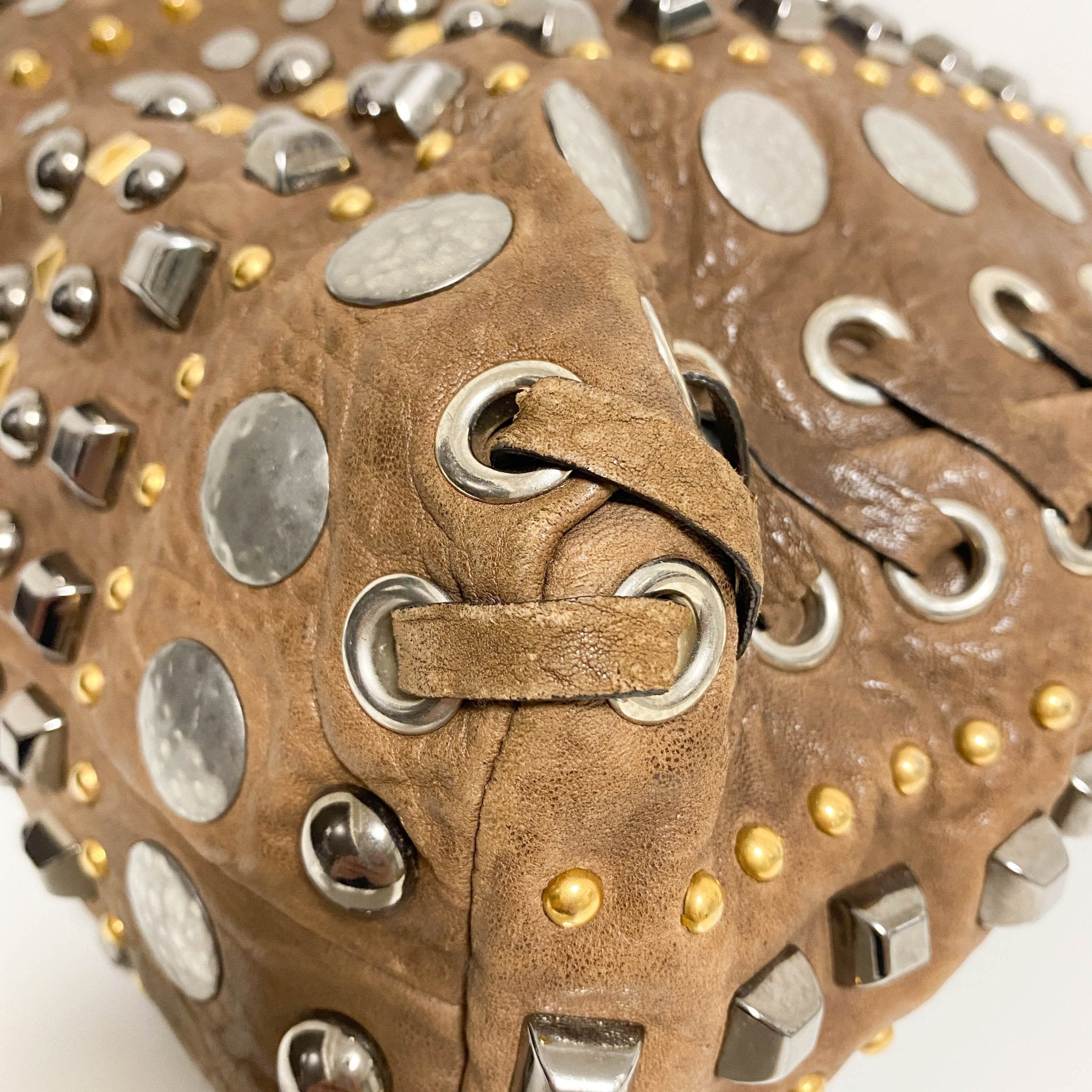 MIU MIU Vintage Studs Brown Tote Bag, in , Sold by HIVE PRELOVED - Shoulder Bags, Totes,