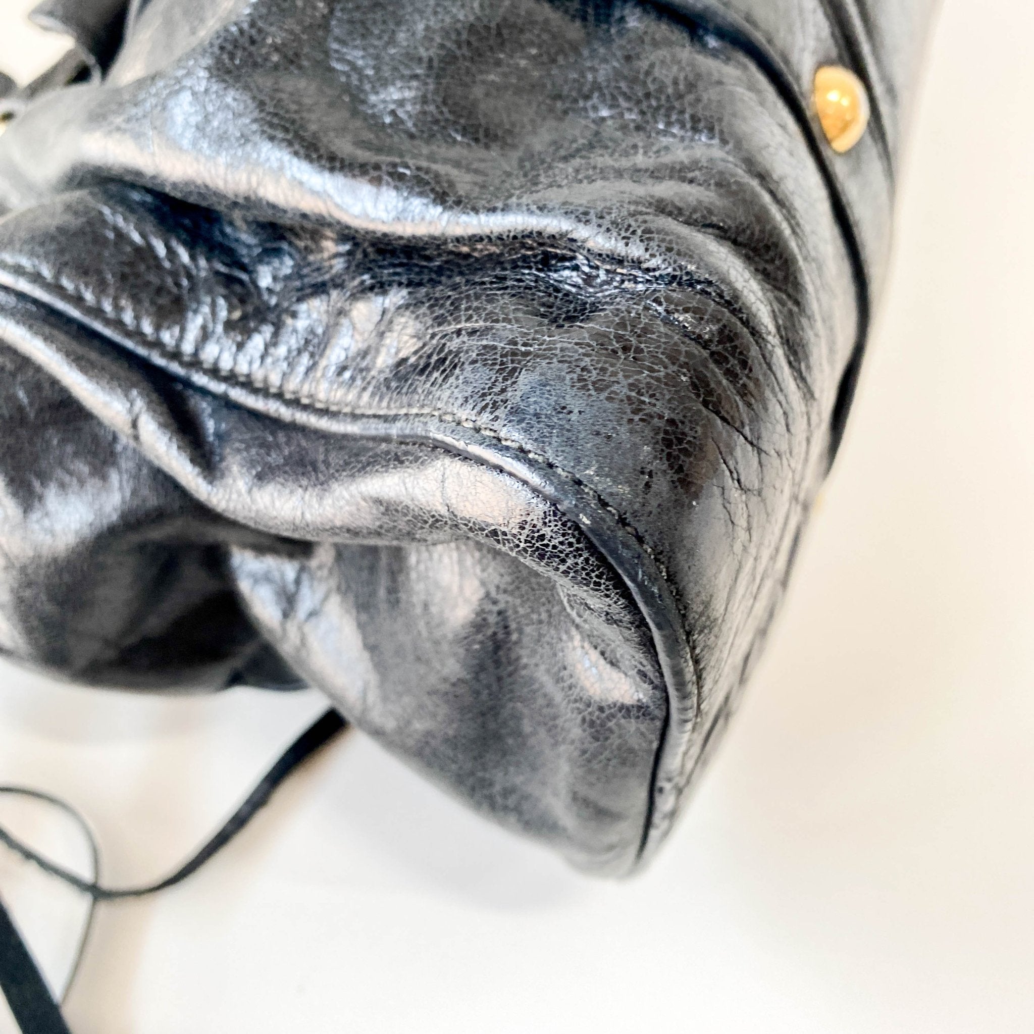 MIU MIU Vitello Bauletto Black Leather Handle/ Shoulder Bag, in , Sold by HIVE PRELOVED - Handle Bags, Shoulder Bags,