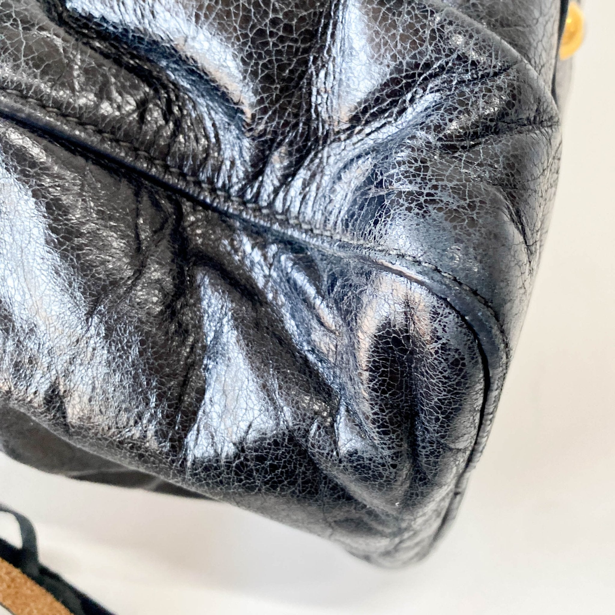 MIU MIU Vitello Bauletto Black Leather Handle/ Shoulder Bag, in , Sold by HIVE PRELOVED - Handle Bags, Shoulder Bags,