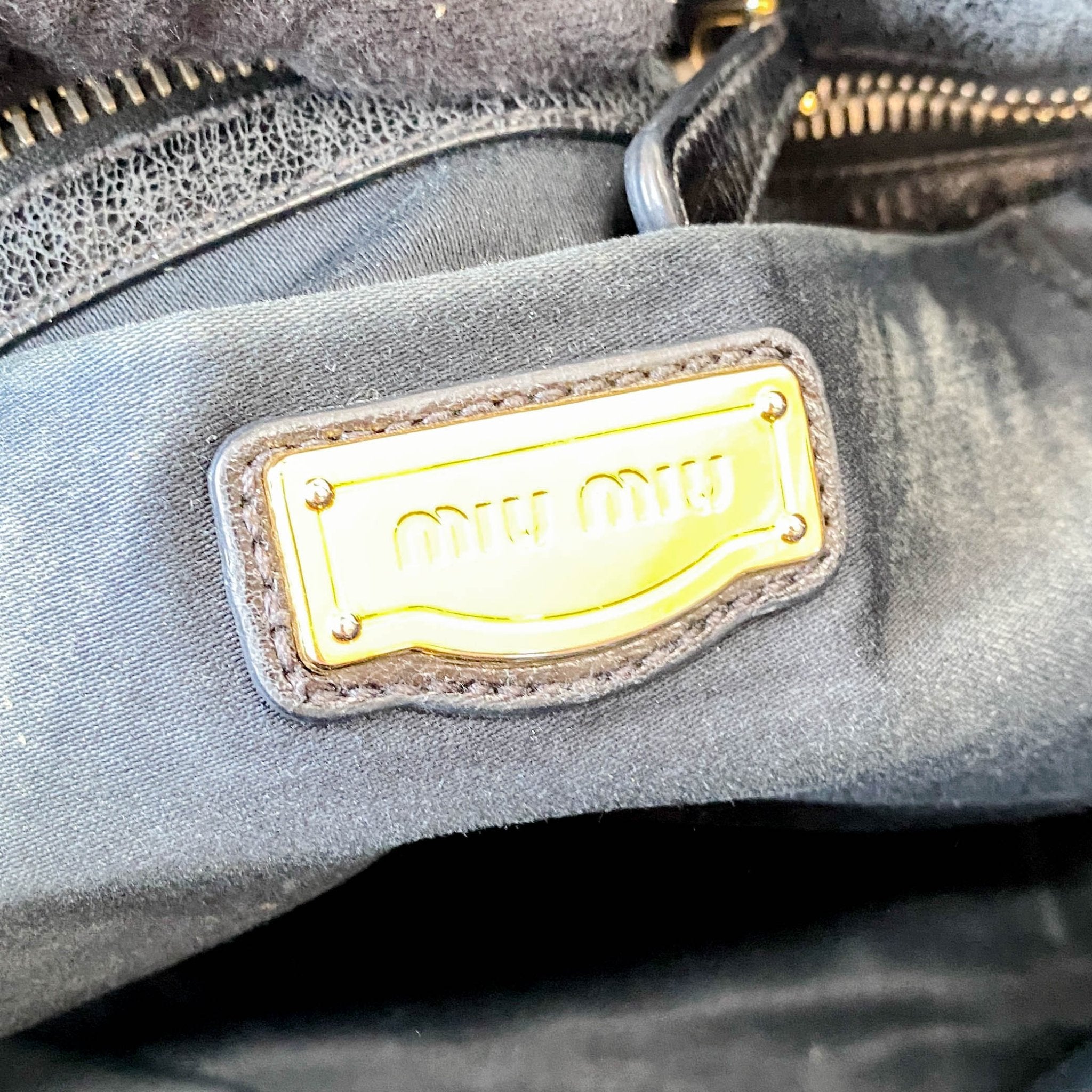 MIU MIU Vitello Bauletto Black Leather Handle/ Shoulder Bag, in , Sold by HIVE PRELOVED - Handle Bags, Shoulder Bags,