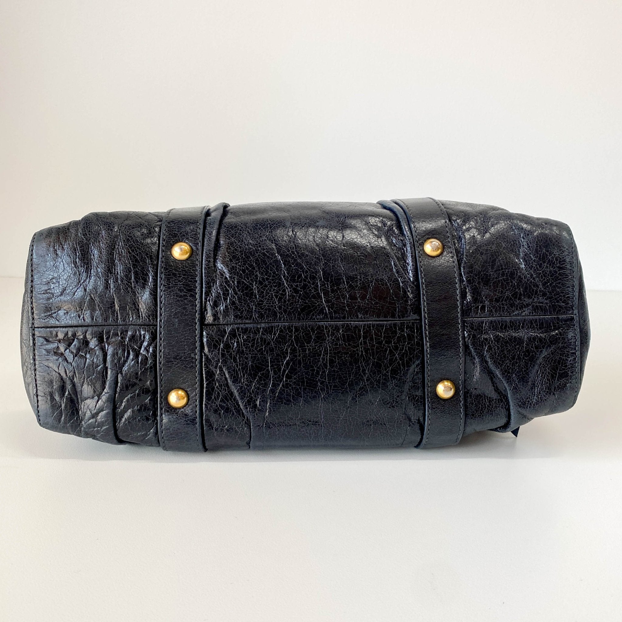 MIU MIU Vitello Bauletto Black Leather Handle/ Shoulder Bag, in , Sold by HIVE PRELOVED - Handle Bags, Shoulder Bags,