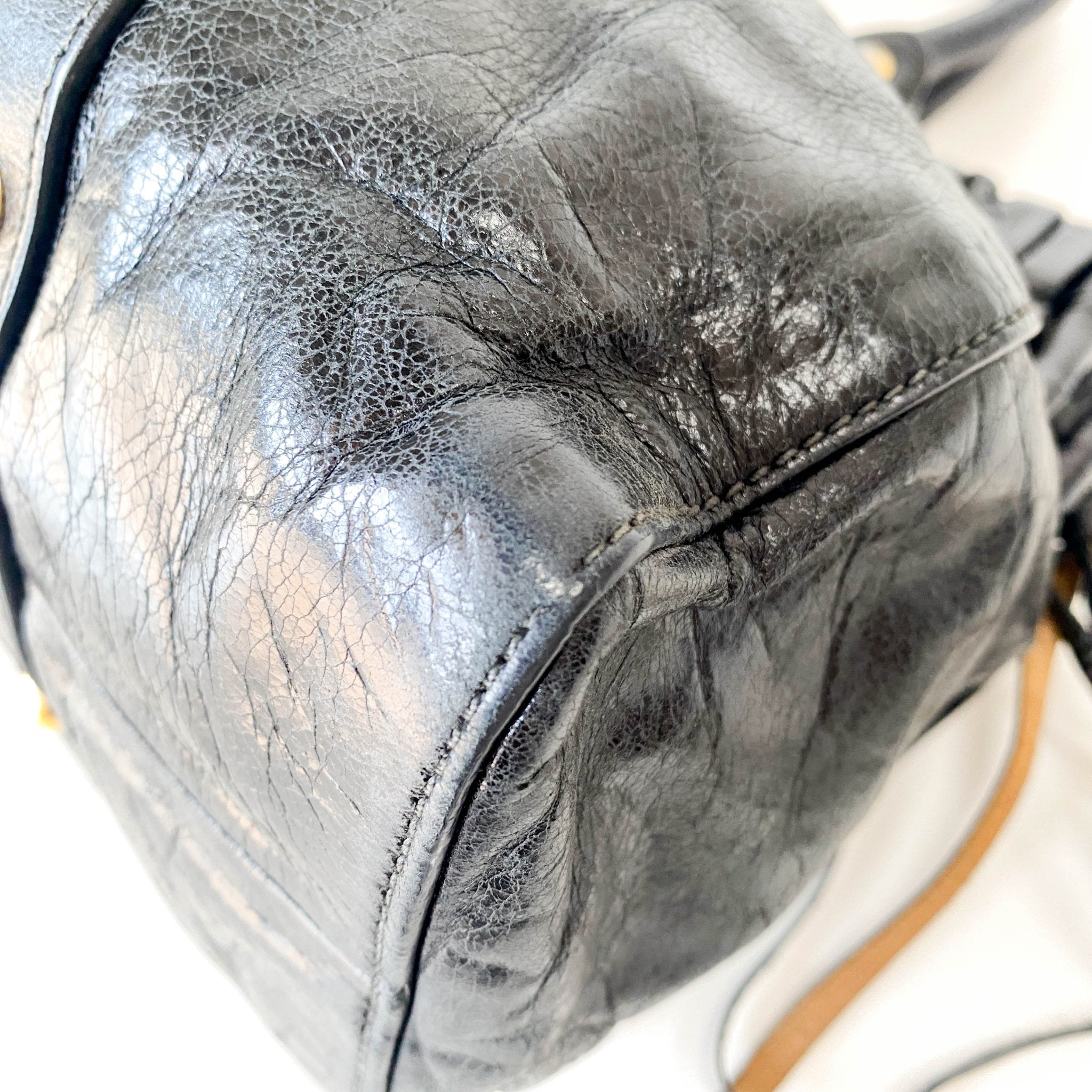 MIU MIU Vitello Bauletto Black Leather Handle/ Shoulder Bag, in , Sold by HIVE PRELOVED - Handle Bags, Shoulder Bags,