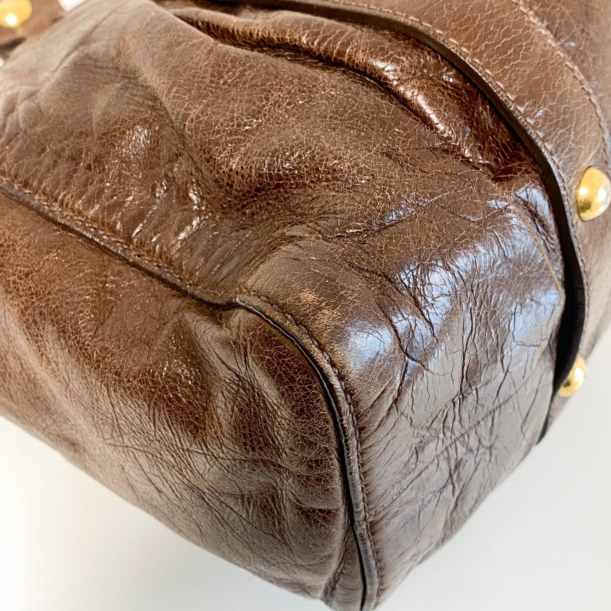 MIU MIU Vitello Bauletto Brown Leather Handbag, in , Sold by HIVE PRELOVED - Shoulder Bags, ,