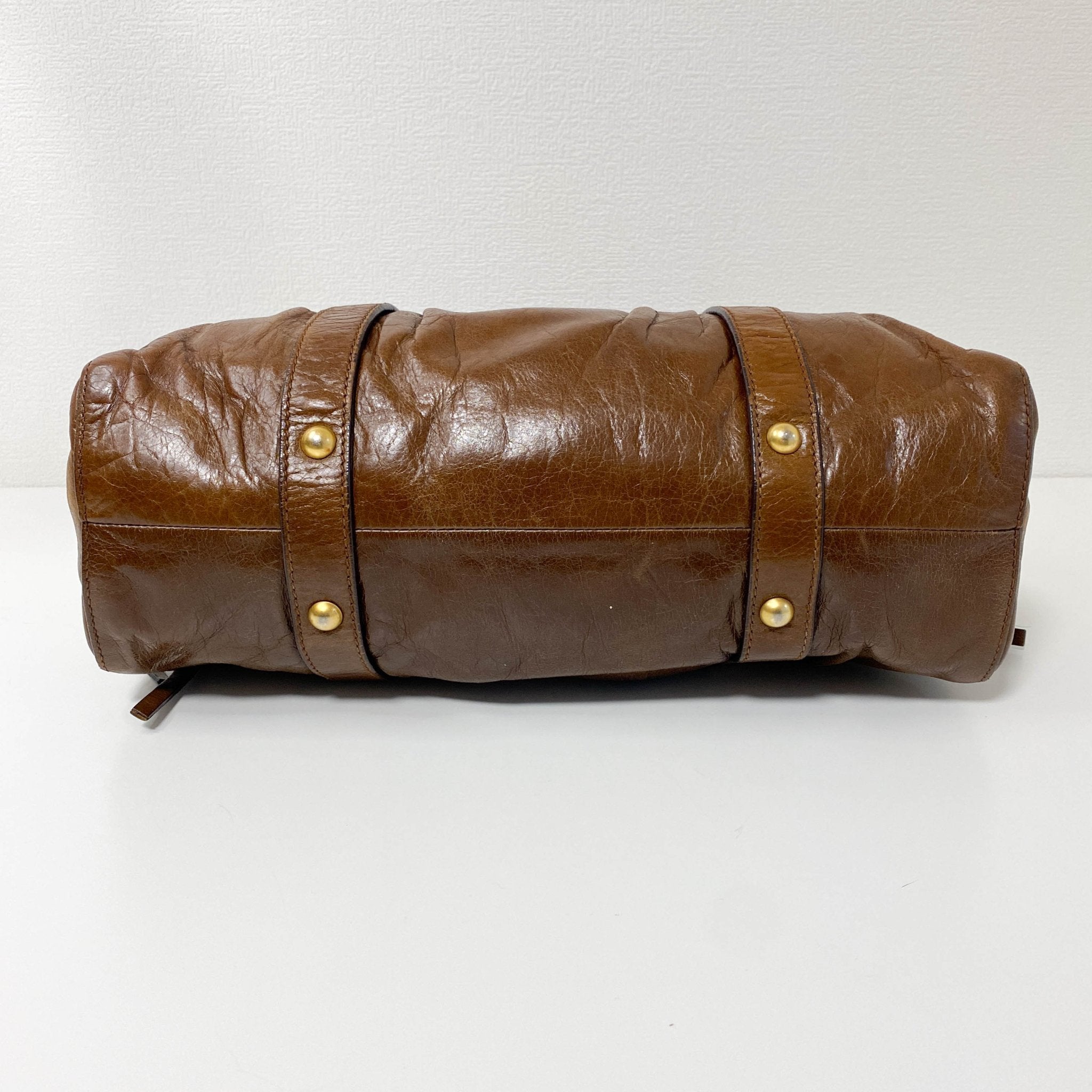 MIU MIU Vitello Bauletto Brown Leather Handbag, in , Sold by HIVE PRELOVED - Handle Bags, ,