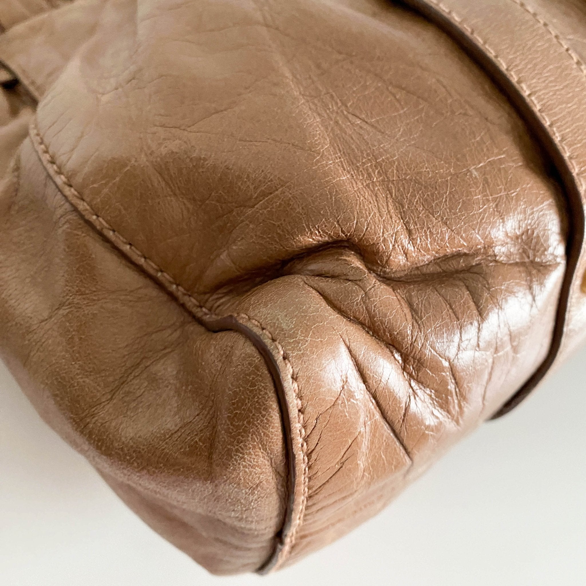 MIU MIU Vitello Bauletto Brown Leather Handbag, in , Sold by HIVE PRELOVED - Handle Bags, Shoulder Bags,