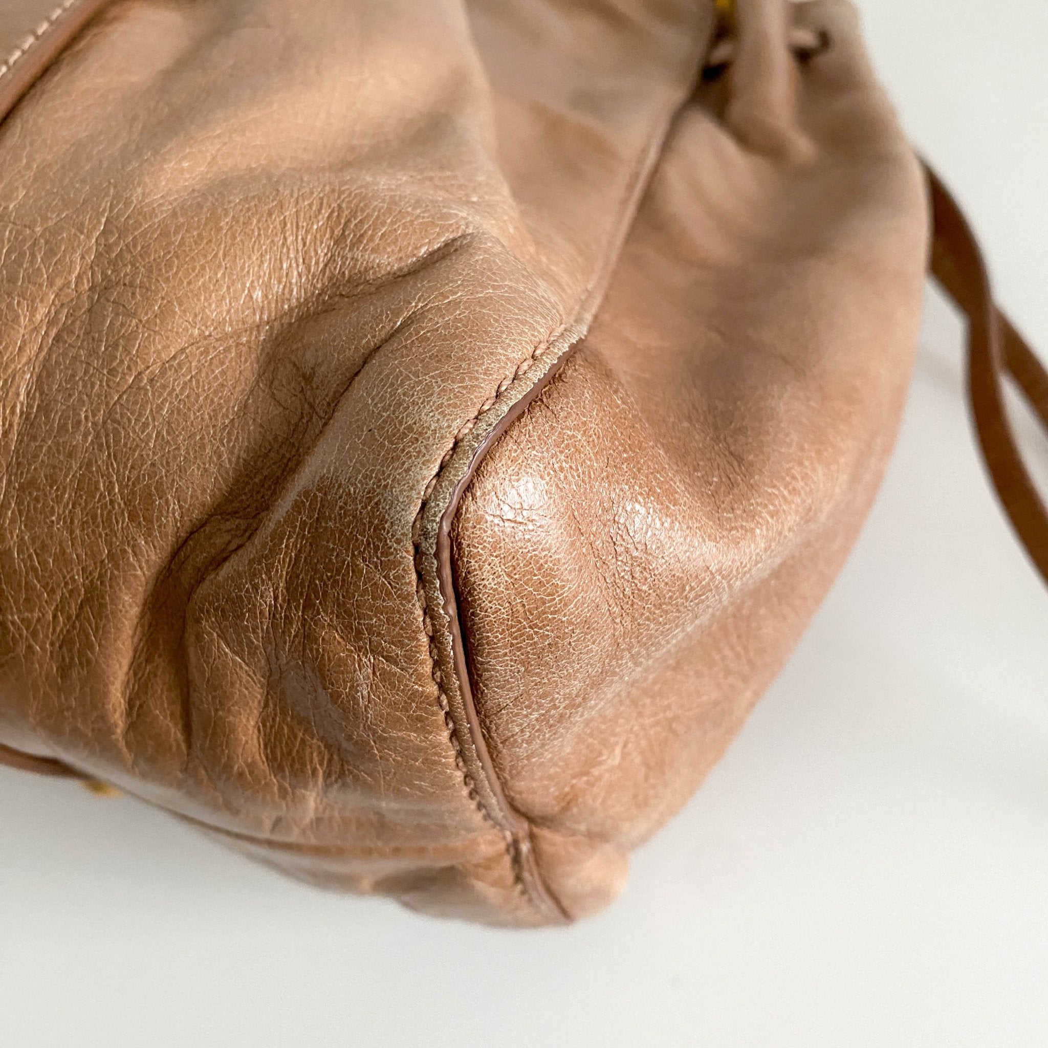 MIU MIU Vitello Bauletto Brown Leather Handbag, in , Sold by HIVE PRELOVED - Handle Bags, Shoulder Bags,