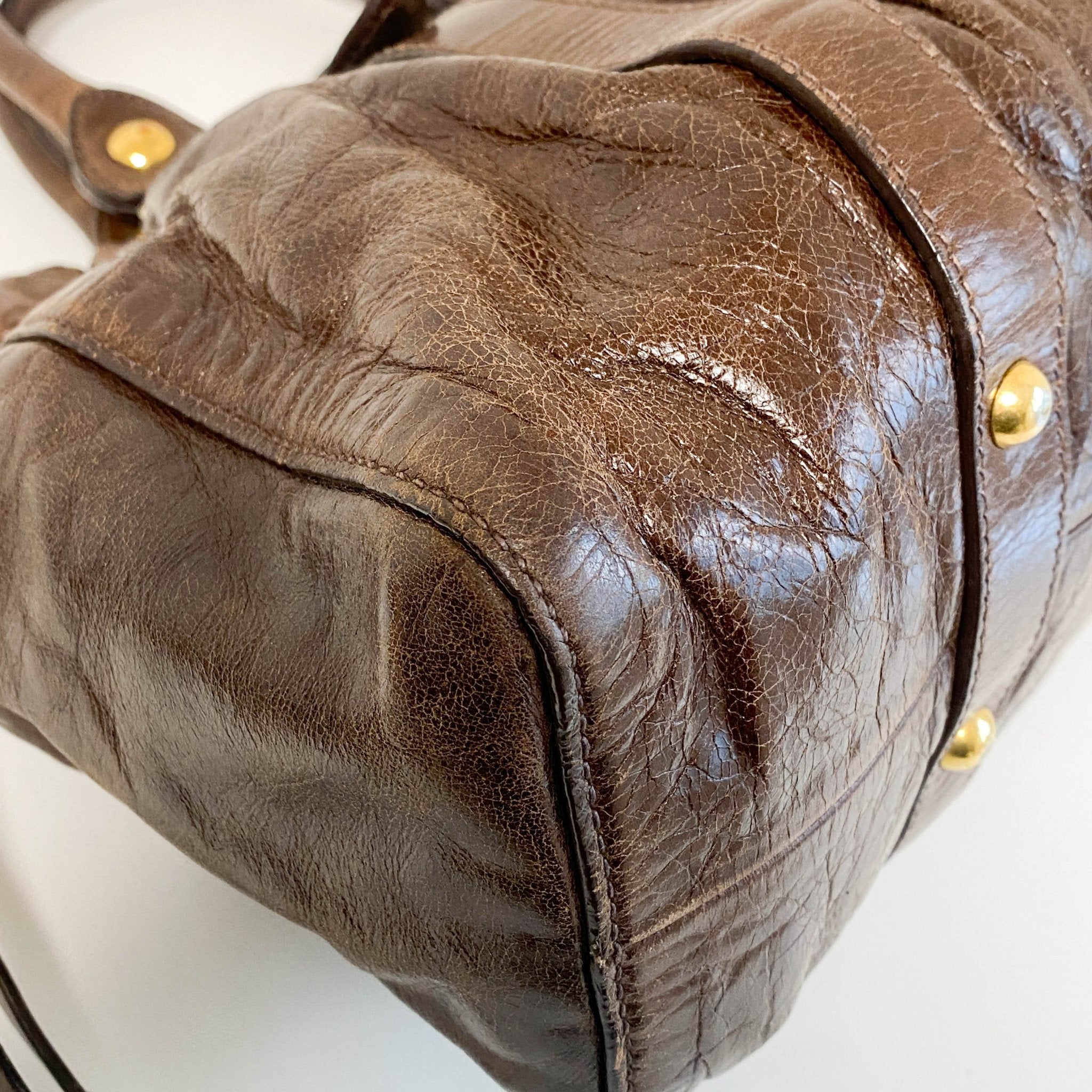 MIU MIU Vitello Bauletto Brown Leather Handbag, in , Sold by HIVE PRELOVED - Shoulder Bags, ,