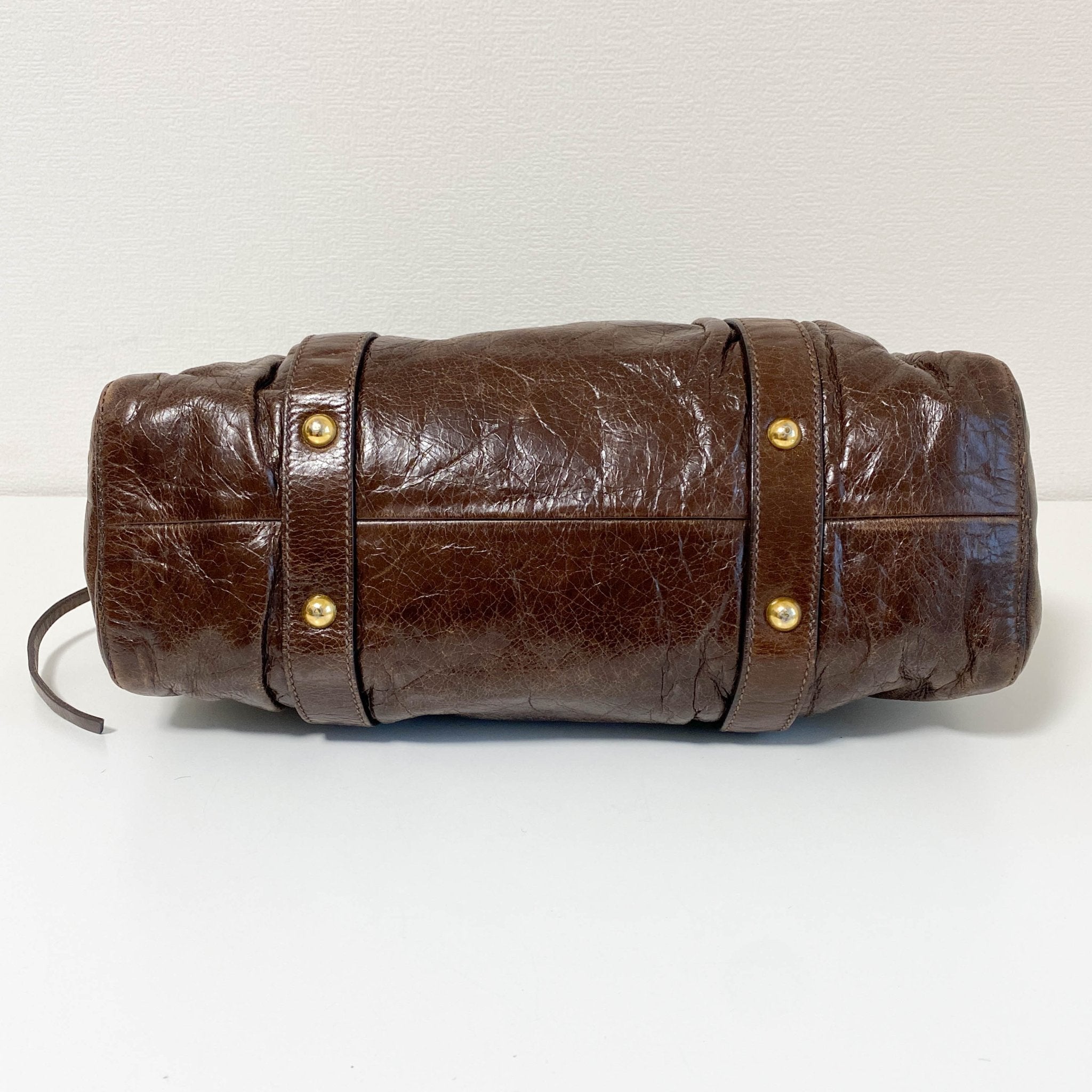 MIU MIU Vitello Bauletto Brown Leather Handbag, in , Sold by HIVE PRELOVED - Shoulder Bags, ,