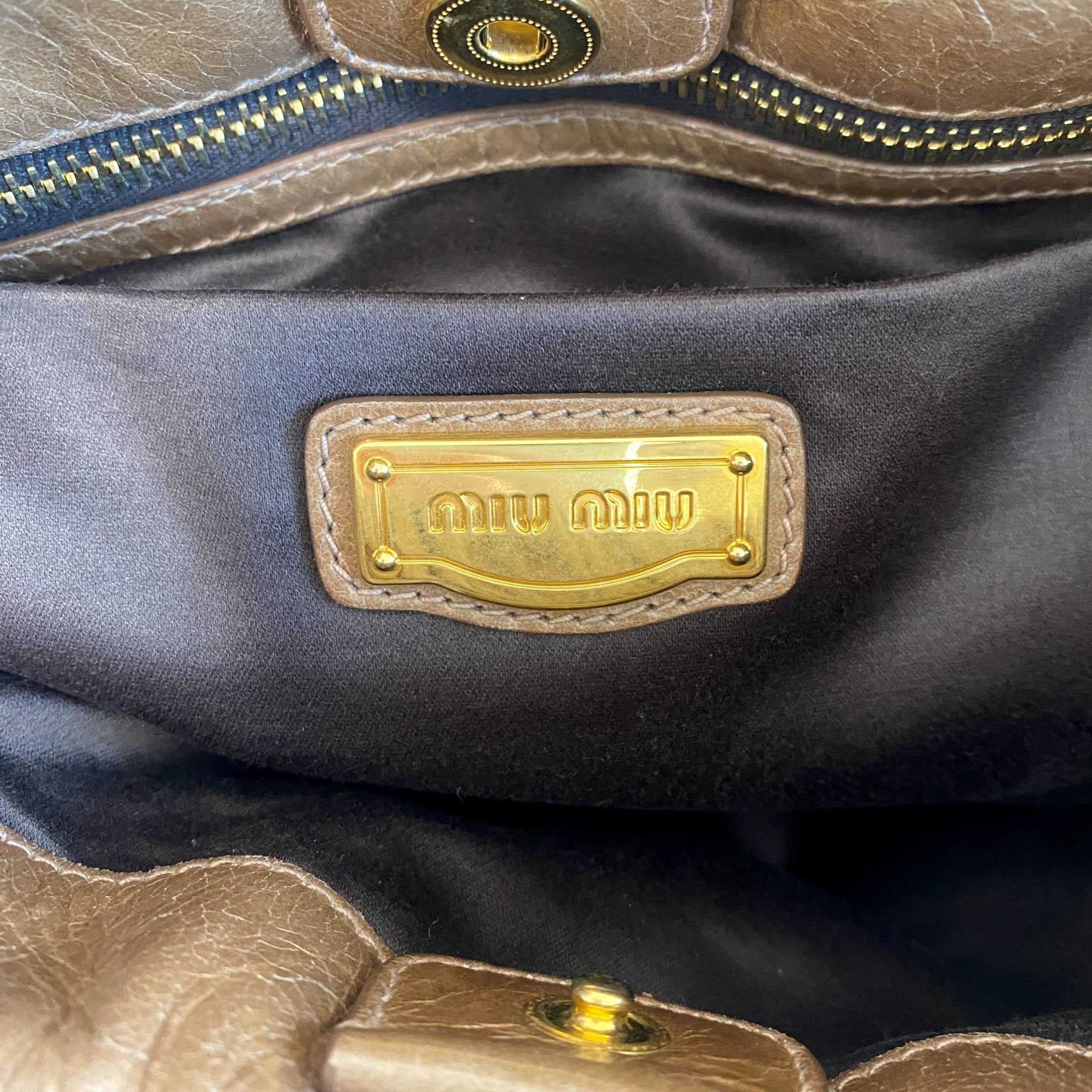 MIU MIU Vitello Bauletto Brown Leather Handbag, in , Sold by HIVE PRELOVED - Crossbody bags, Handle Bags,