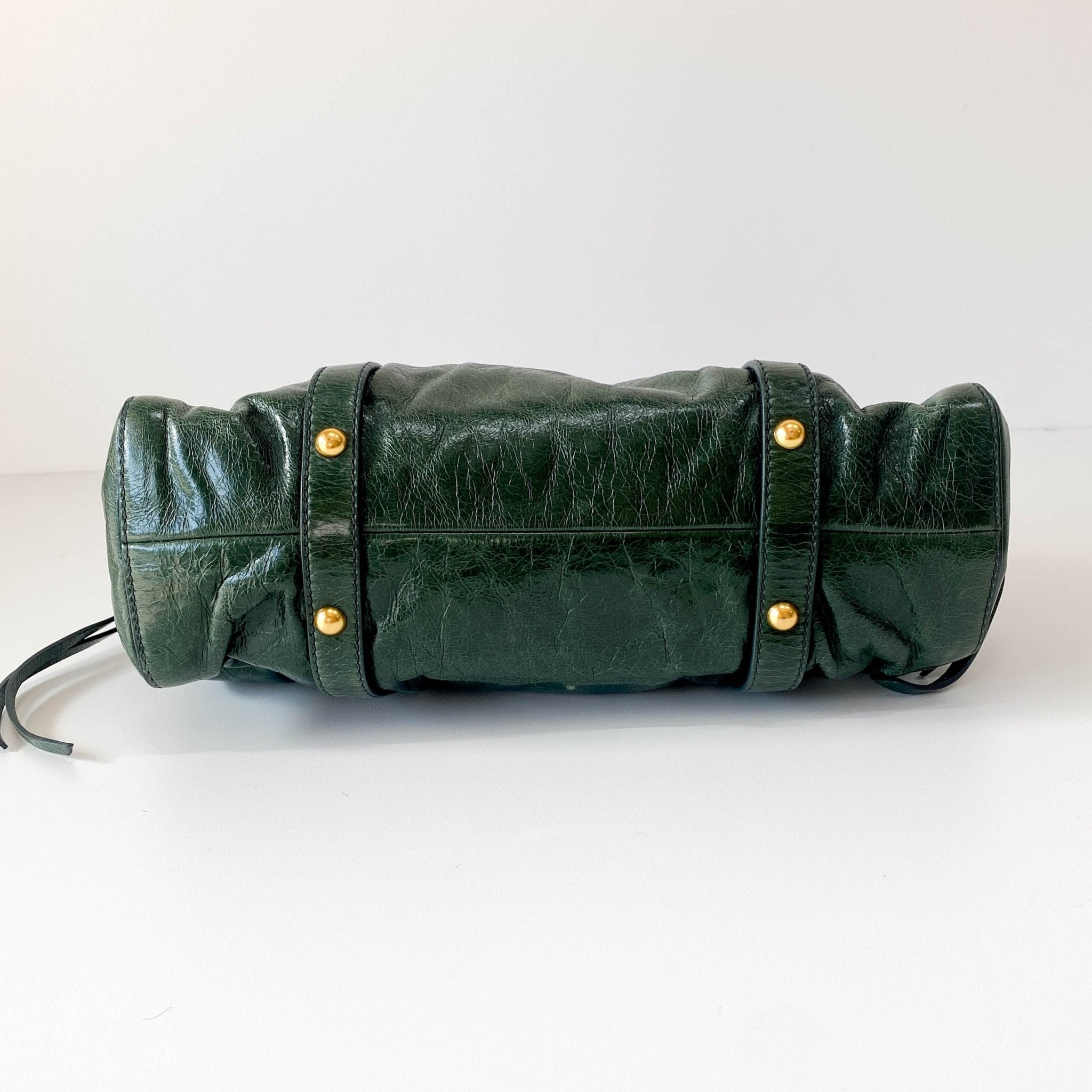 MIU MIU Vitello Bauletto Emerald Green Handle Bag, in , Sold by HIVE PRELOVED - Handle Bags, ,