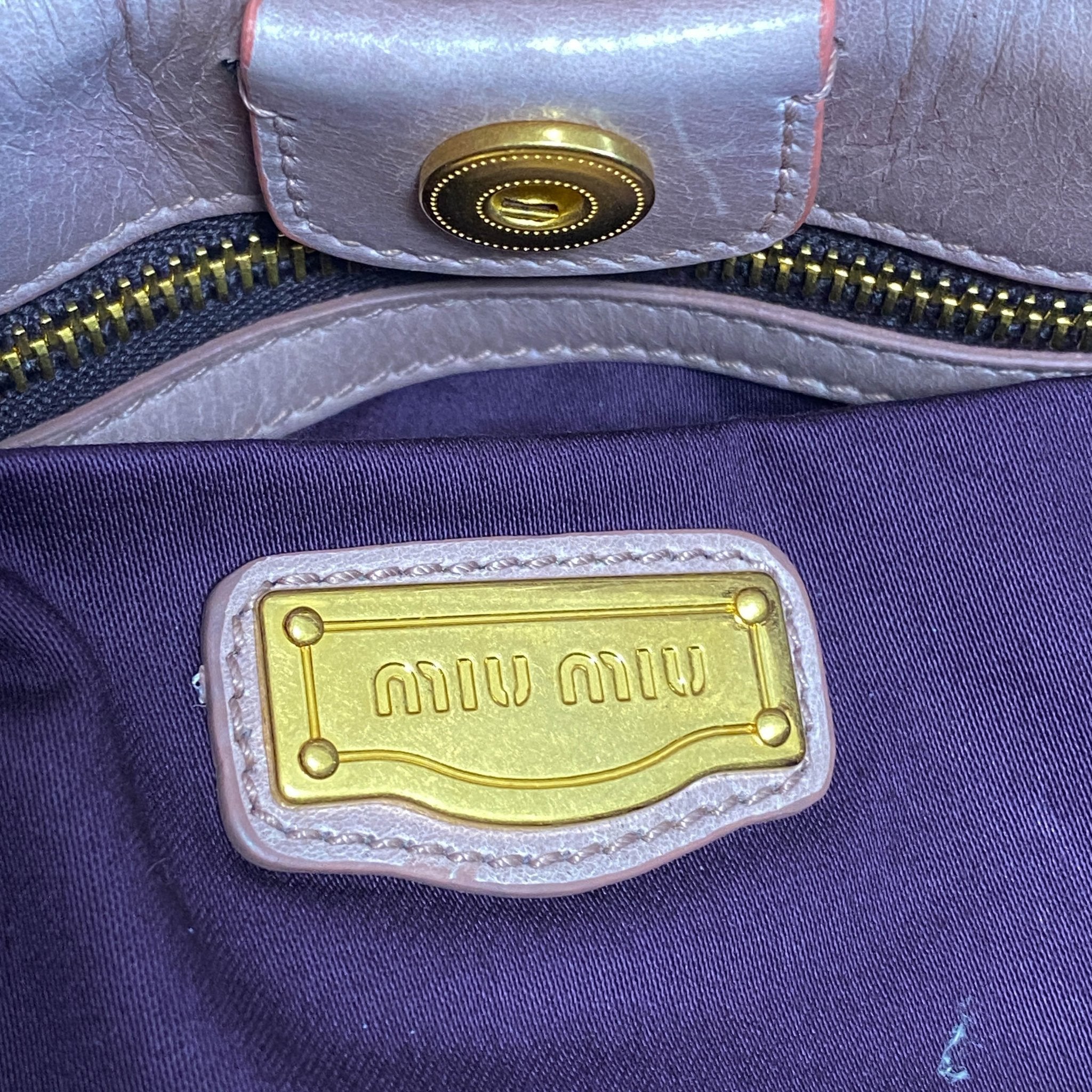 MIU MIU Vitello Bauletto Leather Handbag Dust Pink, in , Sold by HIVE PRELOVED - Crossbody bags, Handle Bags,