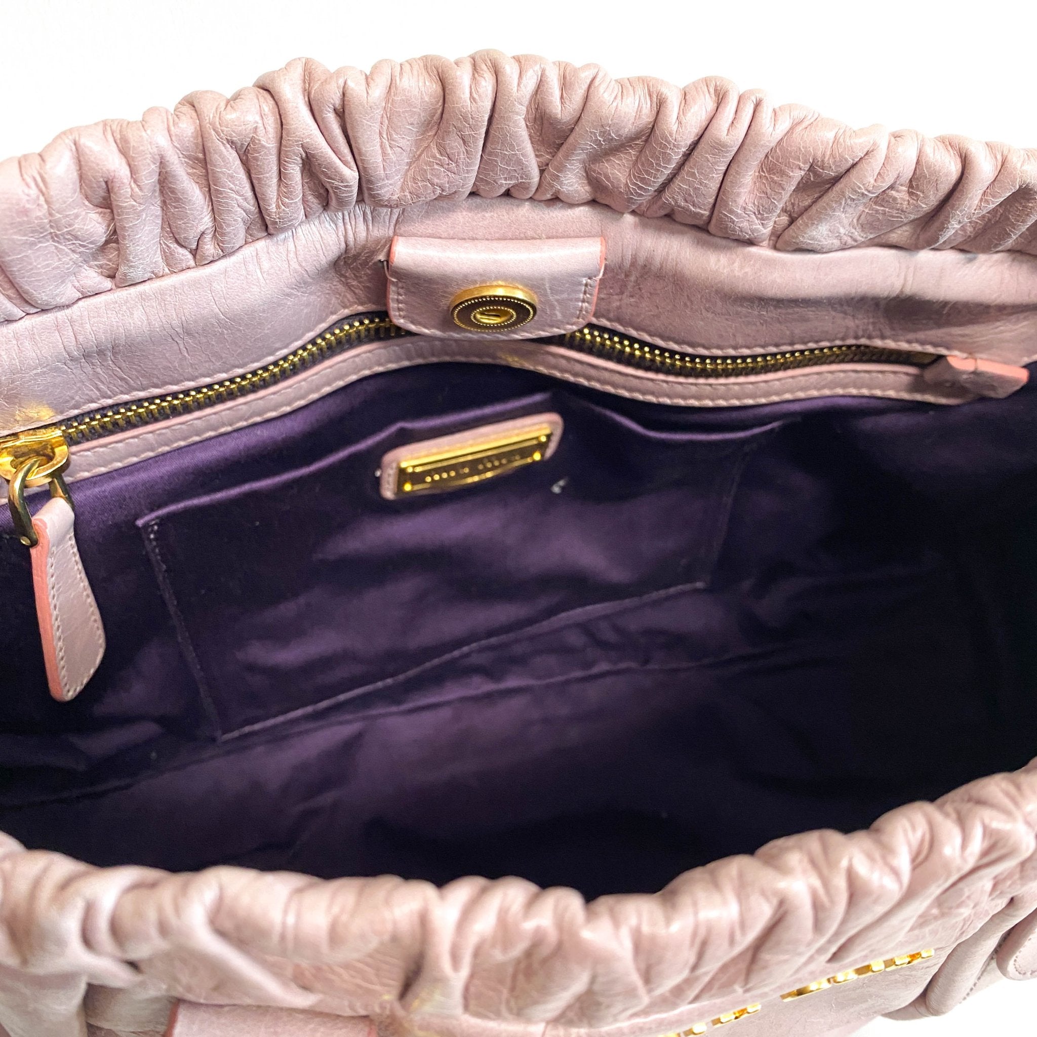 MIU MIU Vitello Bauletto Leather Handbag Dust Pink, in , Sold by HIVE PRELOVED - Crossbody bags, Handle Bags,