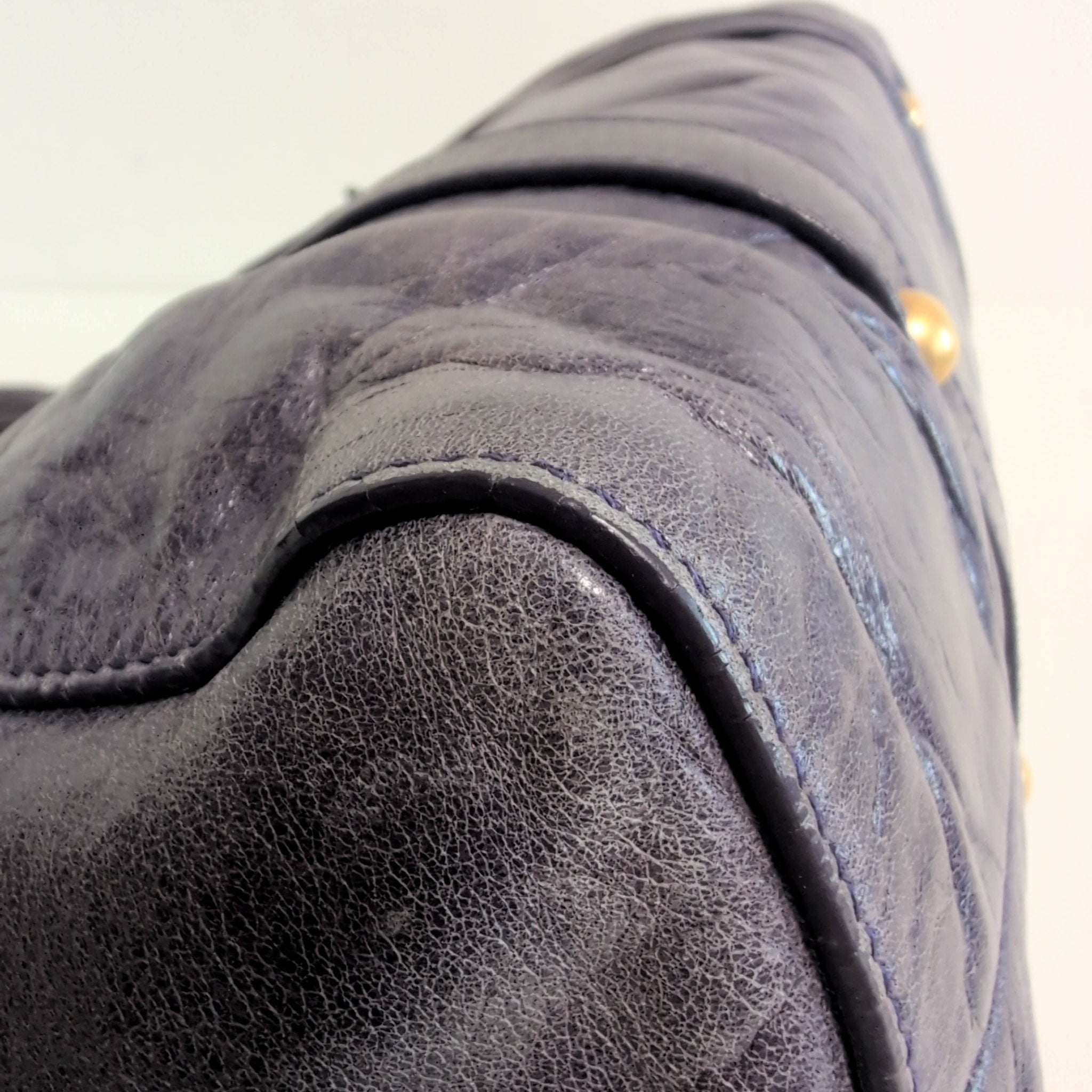 MIU MIU Vitello Bauletto Leather Handbag Purple, in , Sold by HIVE PRELOVED - Handle Bags, ,