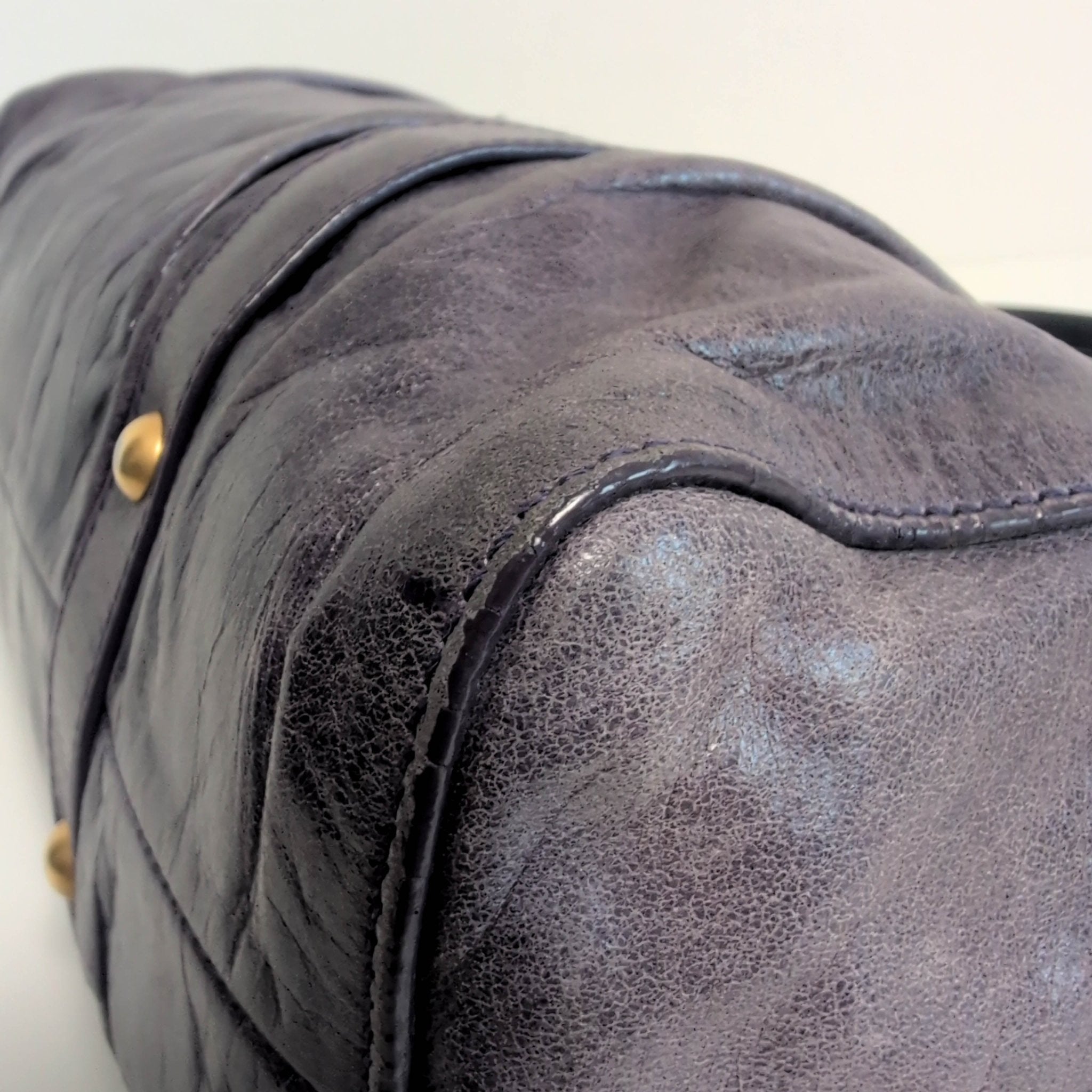 MIU MIU Vitello Bauletto Leather Handbag Purple, in , Sold by HIVE PRELOVED - Handle Bags, ,