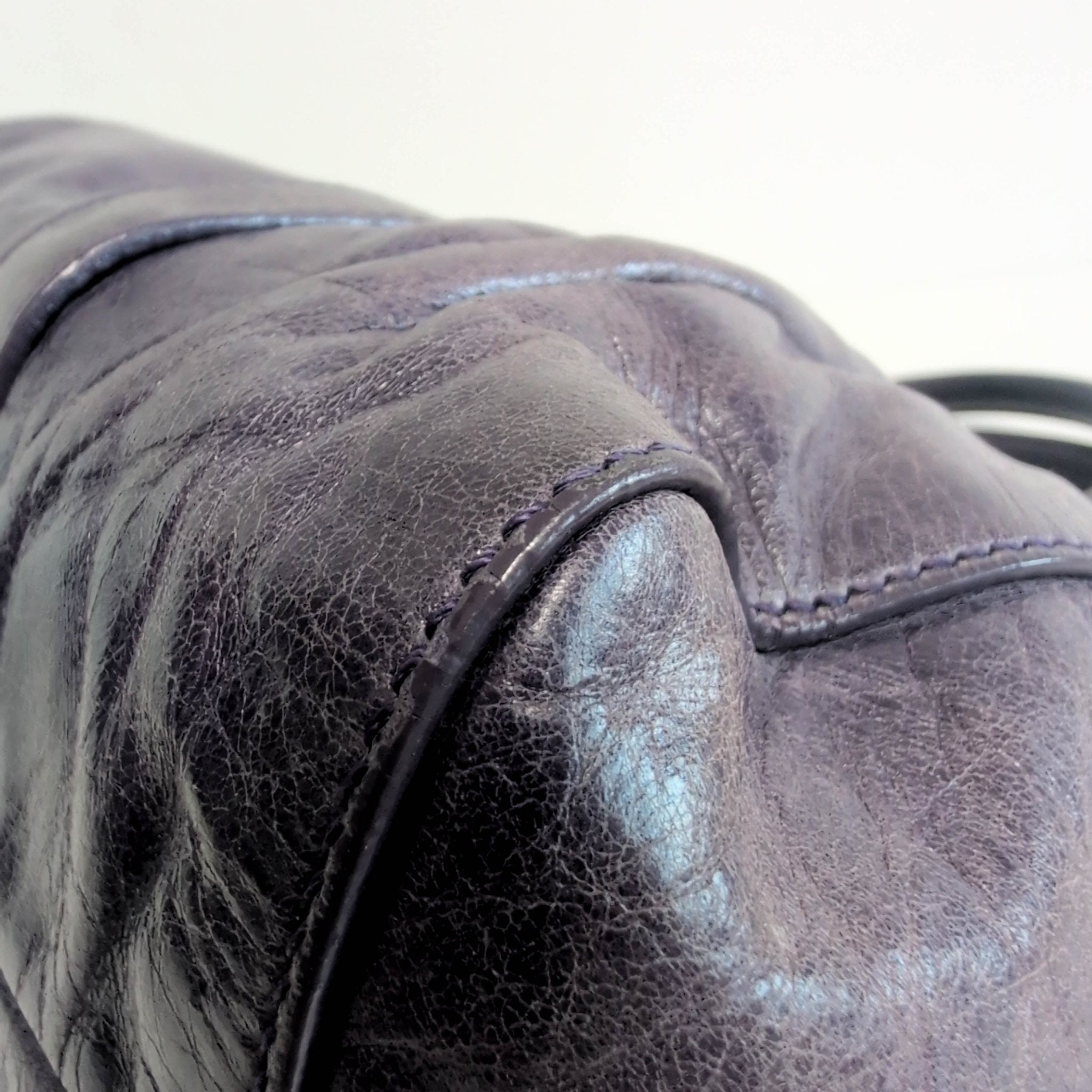 MIU MIU Vitello Bauletto Leather Handbag Purple, in , Sold by HIVE PRELOVED - Handle Bags, ,