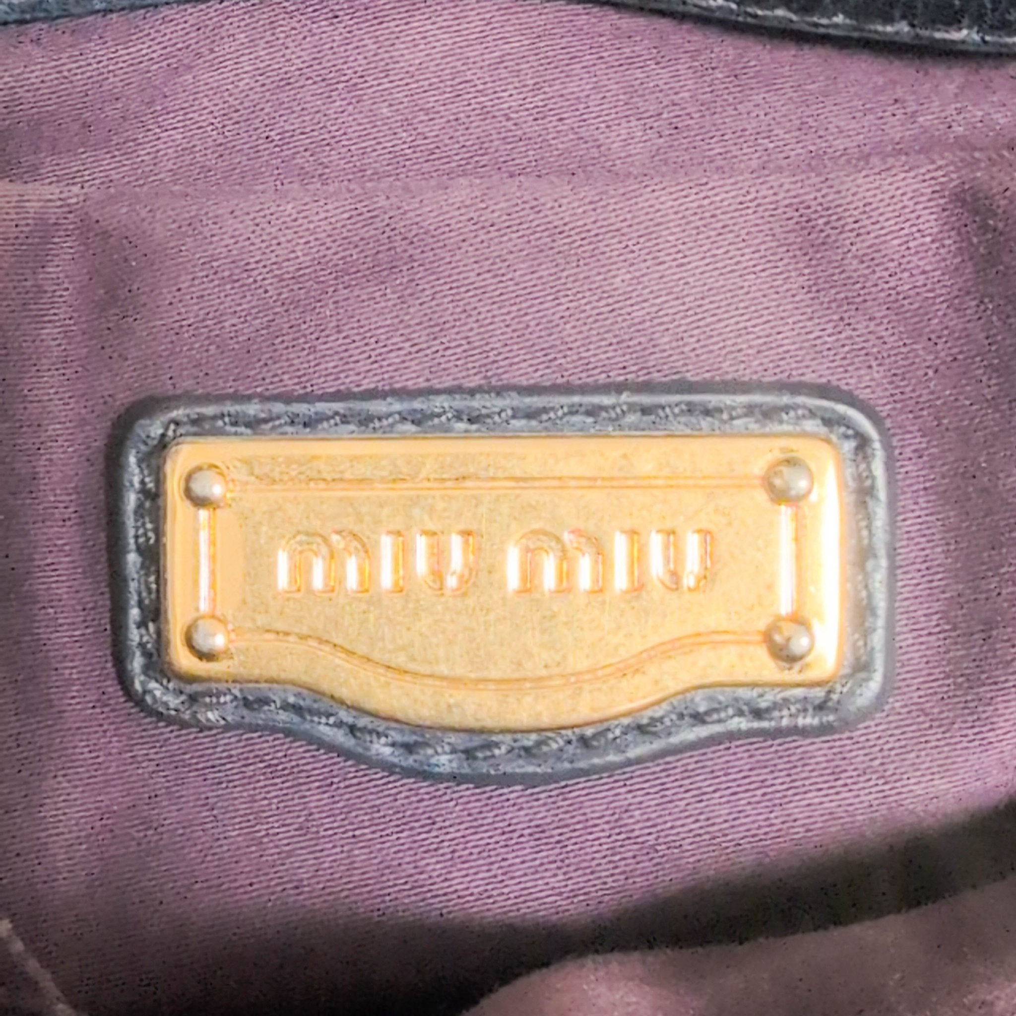 MIU MIU Vitello Bauletto Navy Leather Handbag, in , Sold by HIVE PRELOVED - Handle Bags, ,