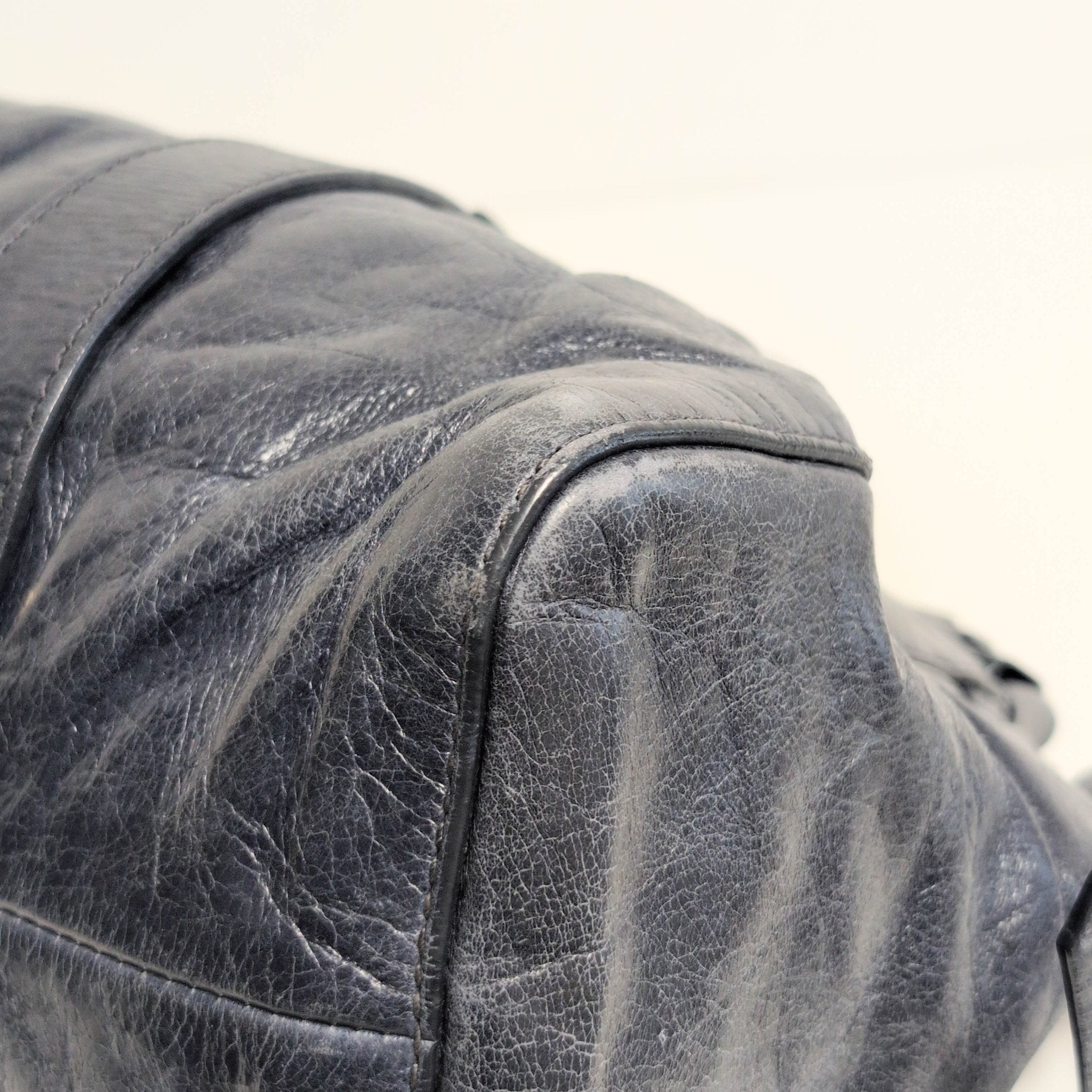 MIU MIU Vitello Bauletto Navy Leather Handbag, in , Sold by HIVE PRELOVED - Handle Bags, ,