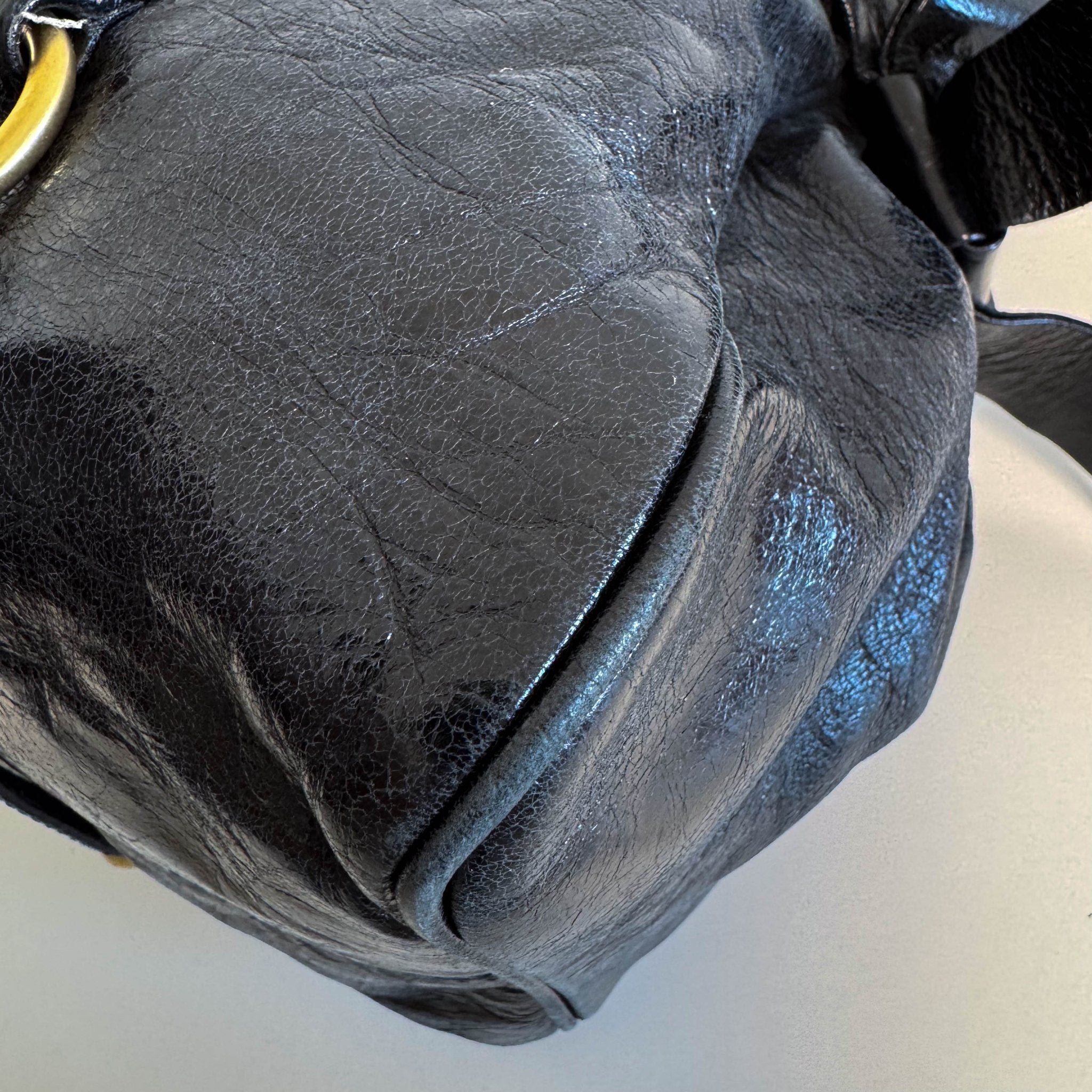 MIU MIU Vitello Black Leather Handle Bag with Crossbody Strap, in , Sold by HIVE PRELOVED - Crossbody bags, Handle Bags,