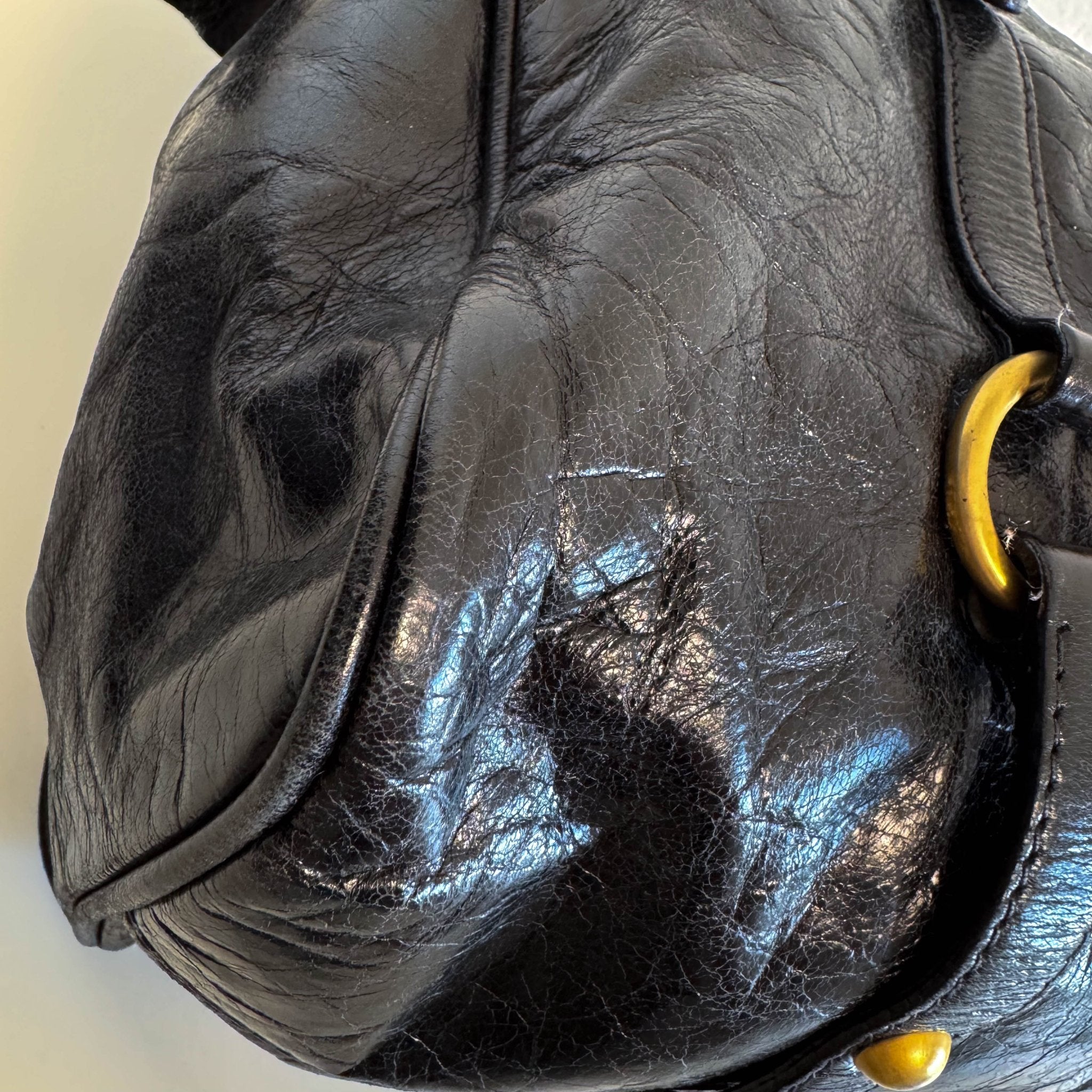 MIU MIU Vitello Black Leather Handle Bag with Crossbody Strap, in , Sold by HIVE PRELOVED - Crossbody bags, Handle Bags,