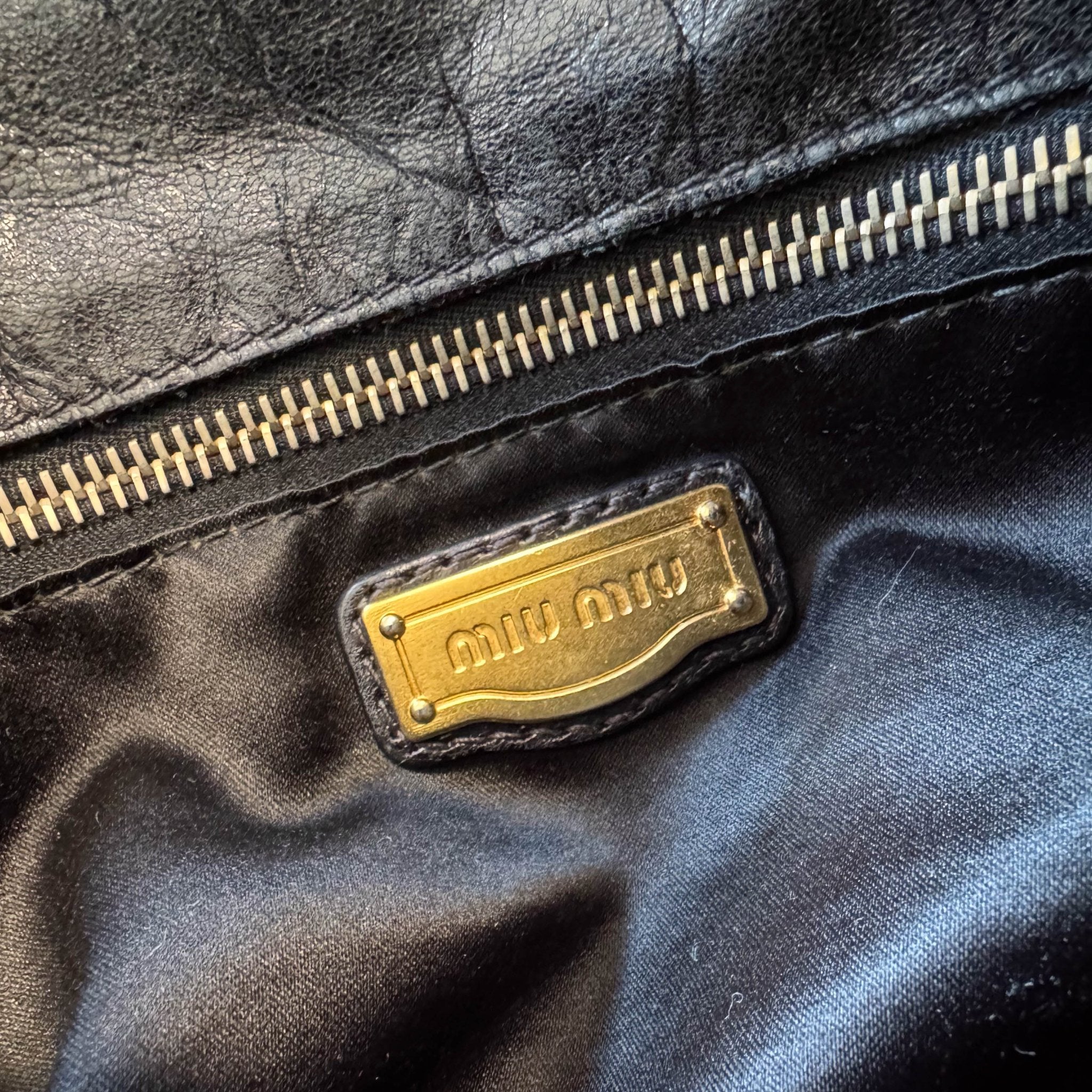 MIU MIU Vitello Black Leather Handle Bag with Crossbody Strap, in , Sold by HIVE PRELOVED - Crossbody bags, Handle Bags,