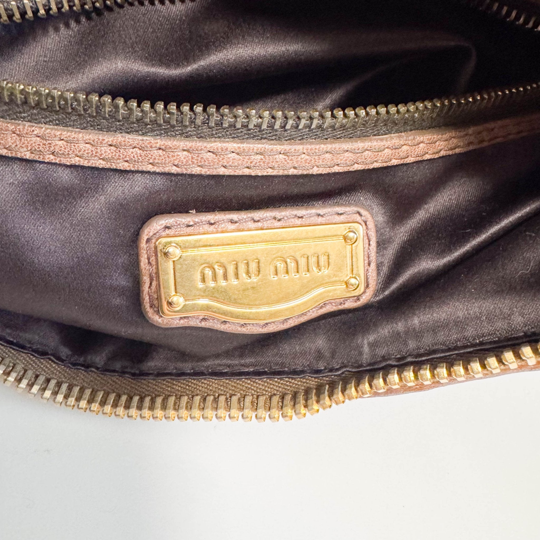 MIU MIU Vitello Brown Leather Hand Bag, in , Sold by HIVE PRELOVED - Handle Bags, Shoulder Bags,