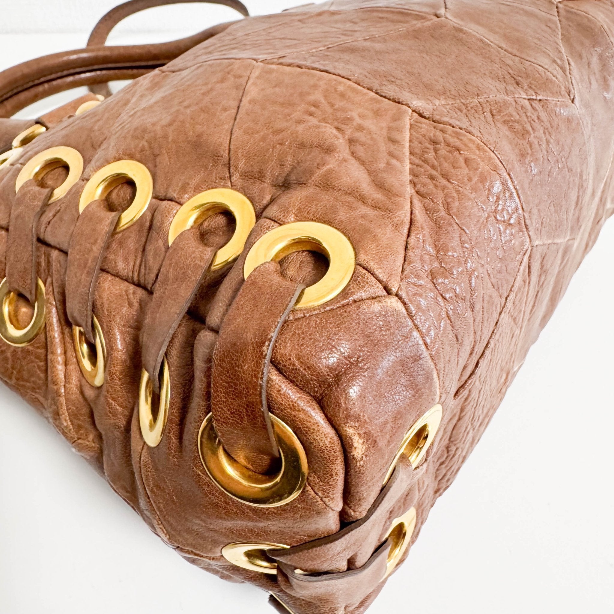 MIU MIU Vitello Brown Leather Hand Bag, in , Sold by HIVE PRELOVED - Handle Bags, Shoulder Bags,