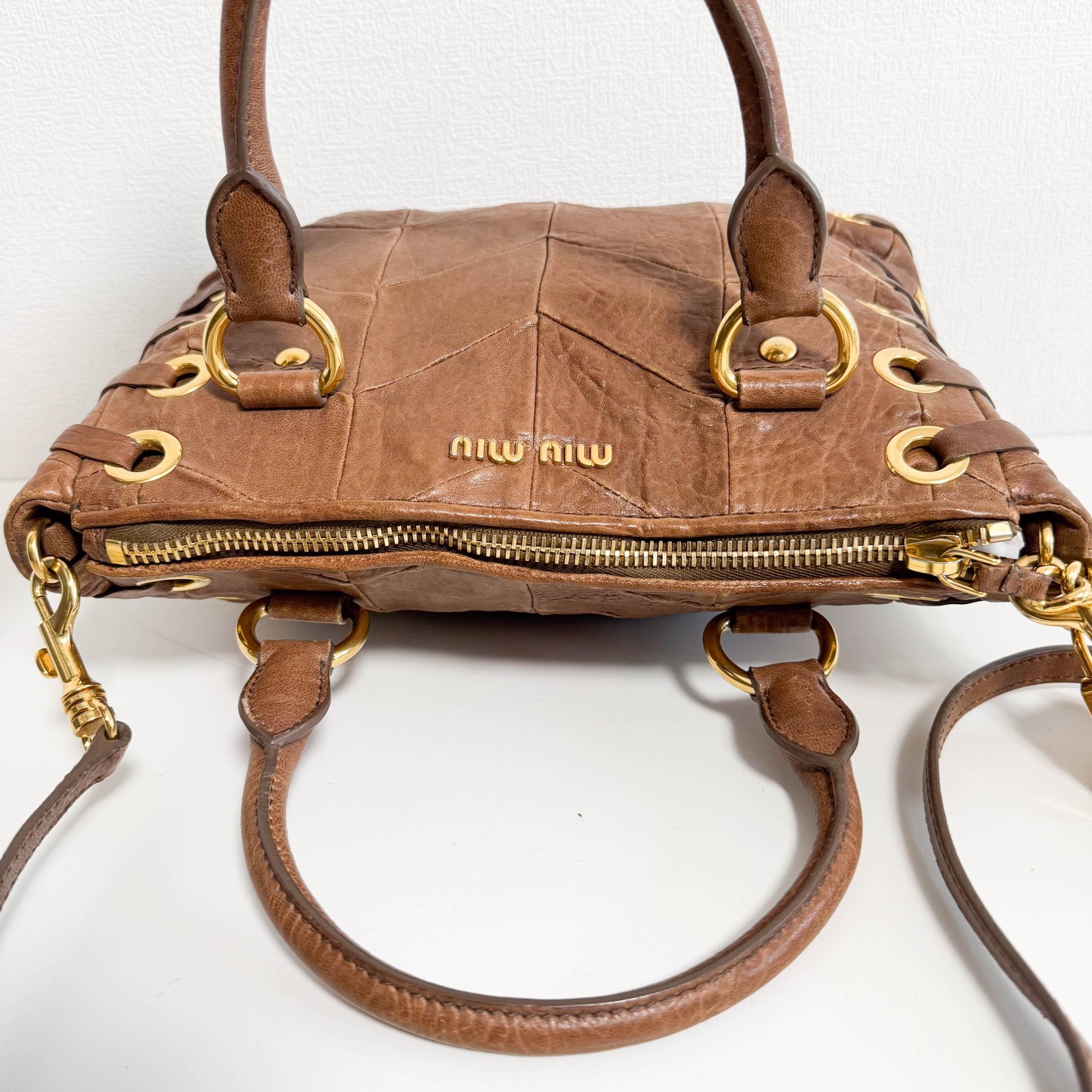 MIU MIU Vitello Brown Leather Hand Bag, in , Sold by HIVE PRELOVED - Handle Bags, Shoulder Bags,