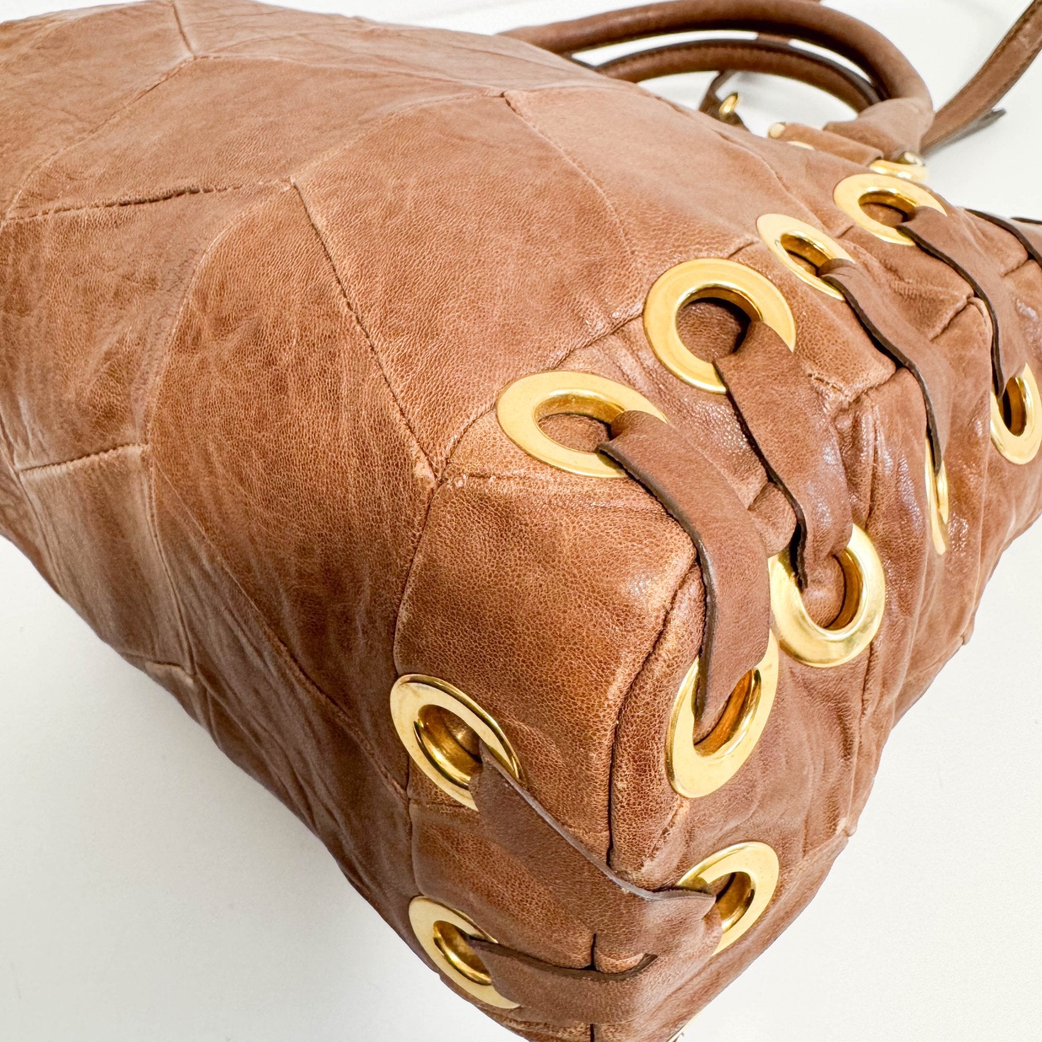 MIU MIU Vitello Brown Leather Hand Bag, in , Sold by HIVE PRELOVED - Handle Bags, Shoulder Bags,