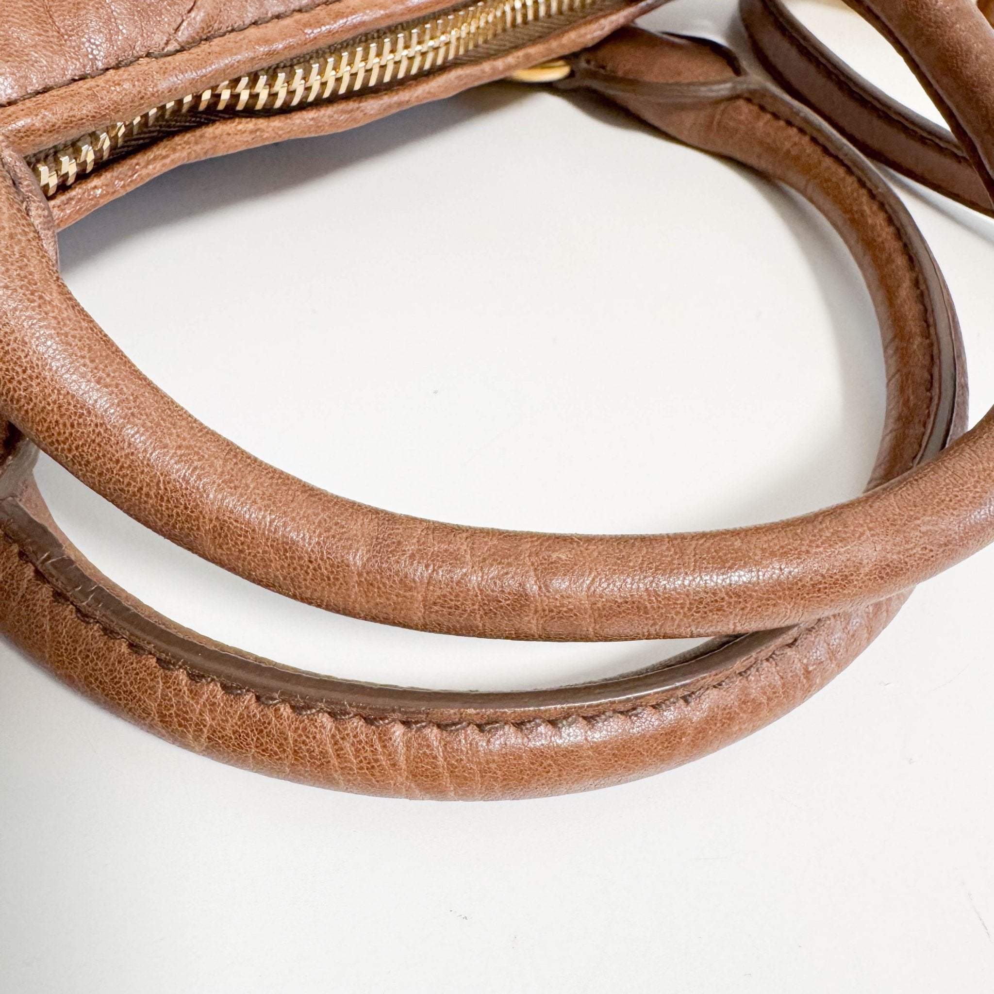 MIU MIU Vitello Brown Leather Hand Bag, in , Sold by HIVE PRELOVED - Handle Bags, Shoulder Bags,