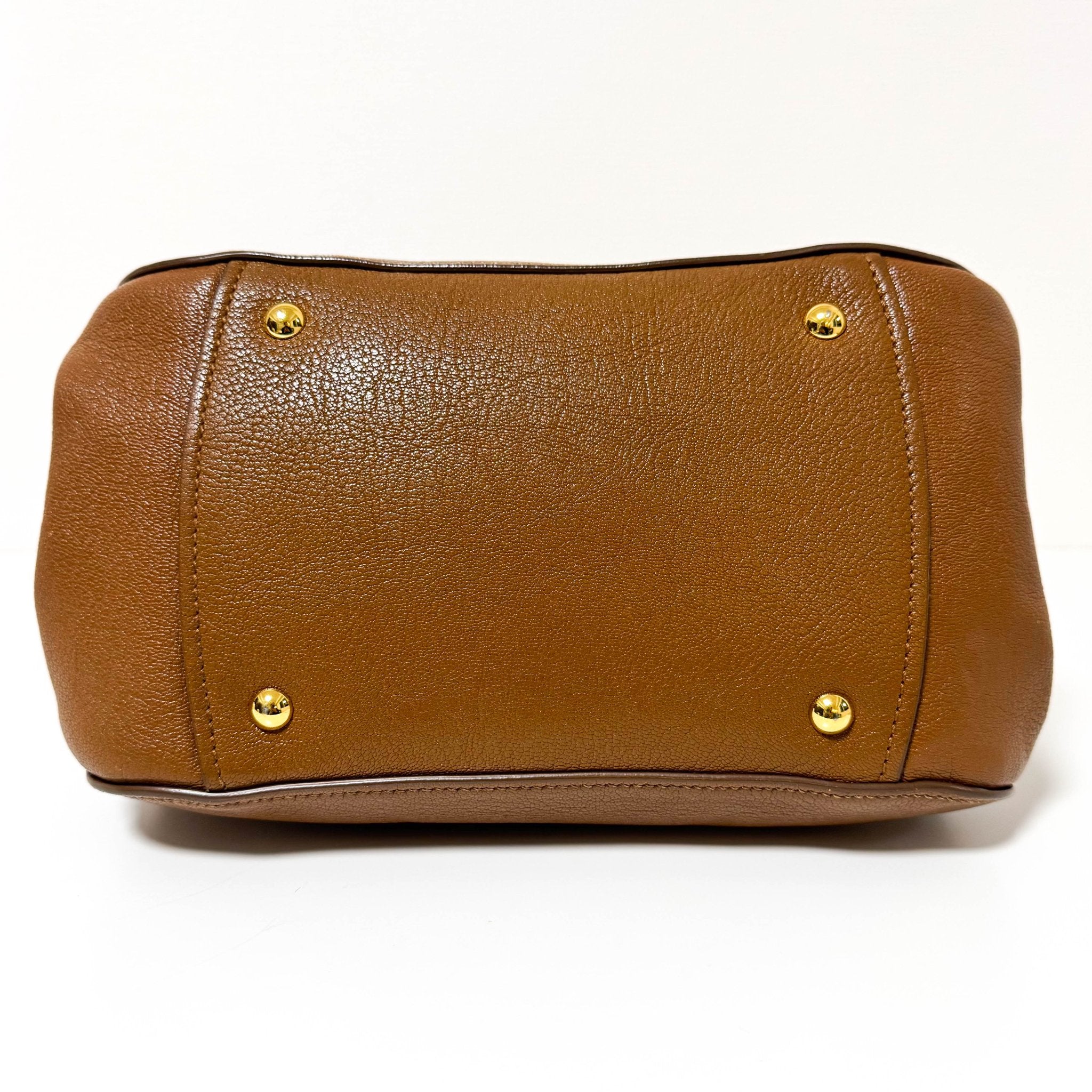 MIU MIU Vitello Caribu Brown Leather Top Handle Crossbody Bag, in , Sold by HIVE PRELOVED - Crossbody bags, Handle Bags,