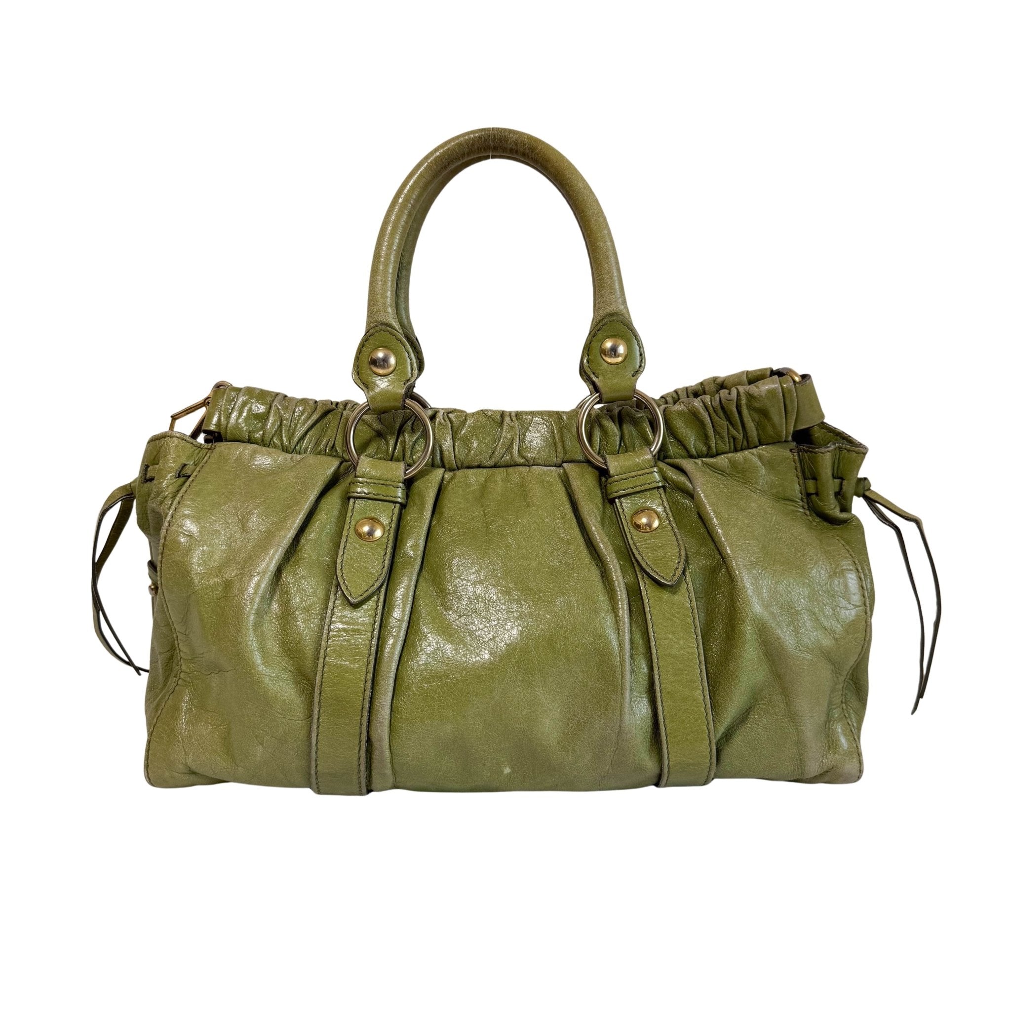 MIU MIU Vitello Green Leather Shoulder Bag, in , Sold by HIVE PRELOVED - Handle Bags, Shoulder Bags,