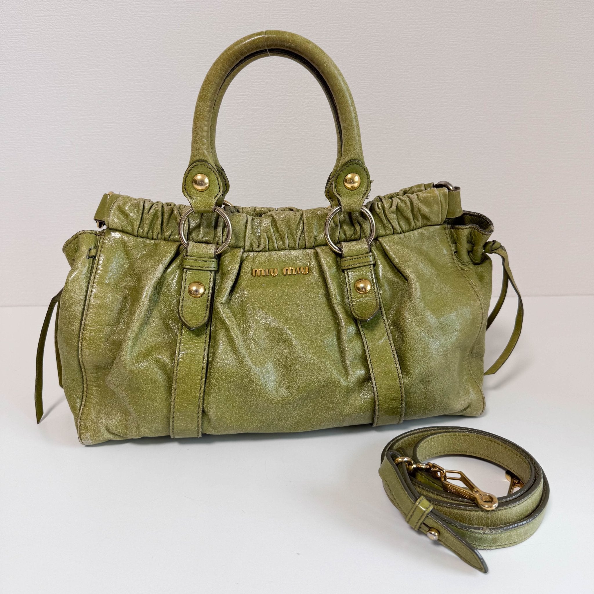 MIU MIU Vitello Green Leather Shoulder Bag, in , Sold by HIVE PRELOVED - Handle Bags, Shoulder Bags,