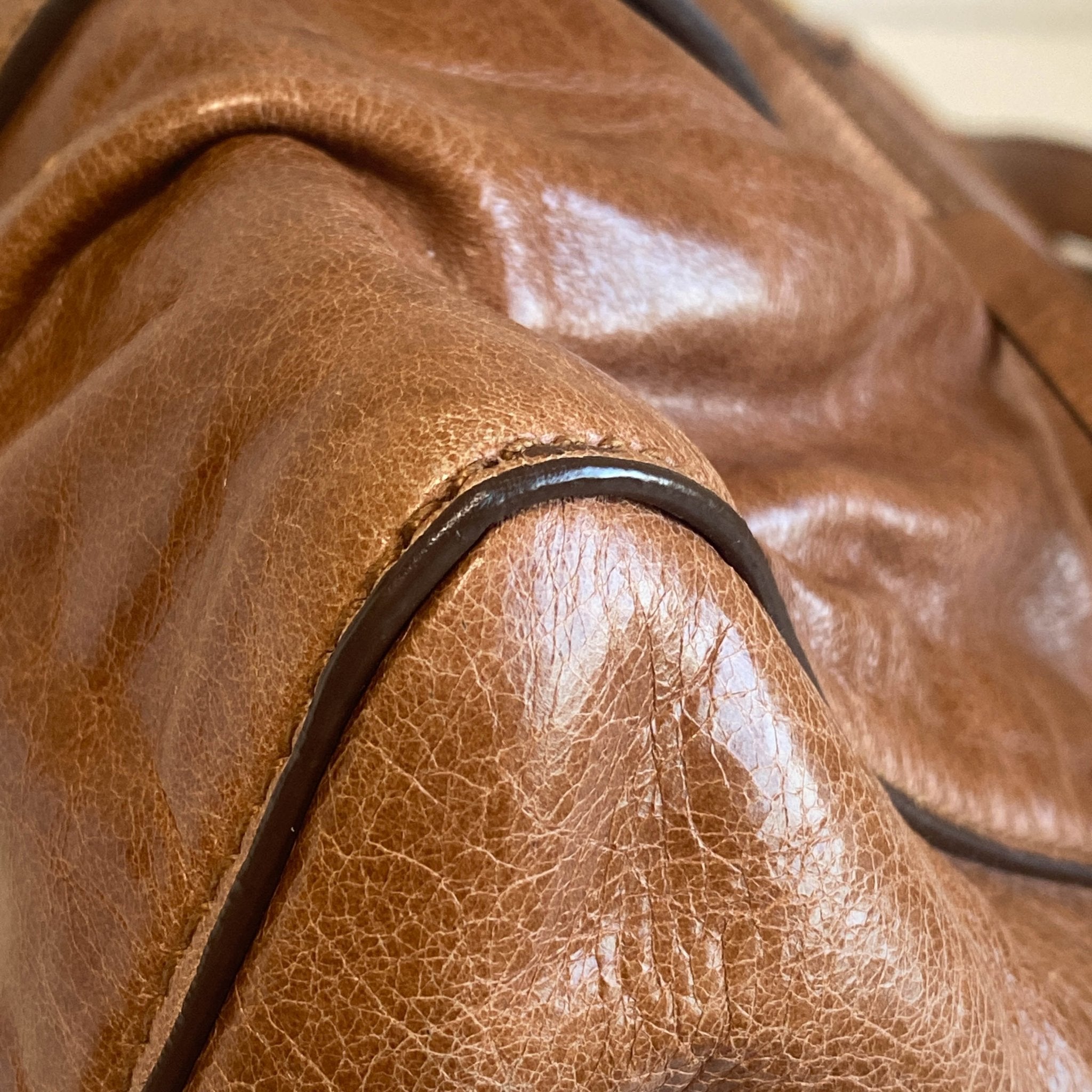 MIU MIU Vitello Luxe Brown Leather Hand Bag, in , Sold by HIVE PRELOVED - Crossbody bags, Handle Bags,