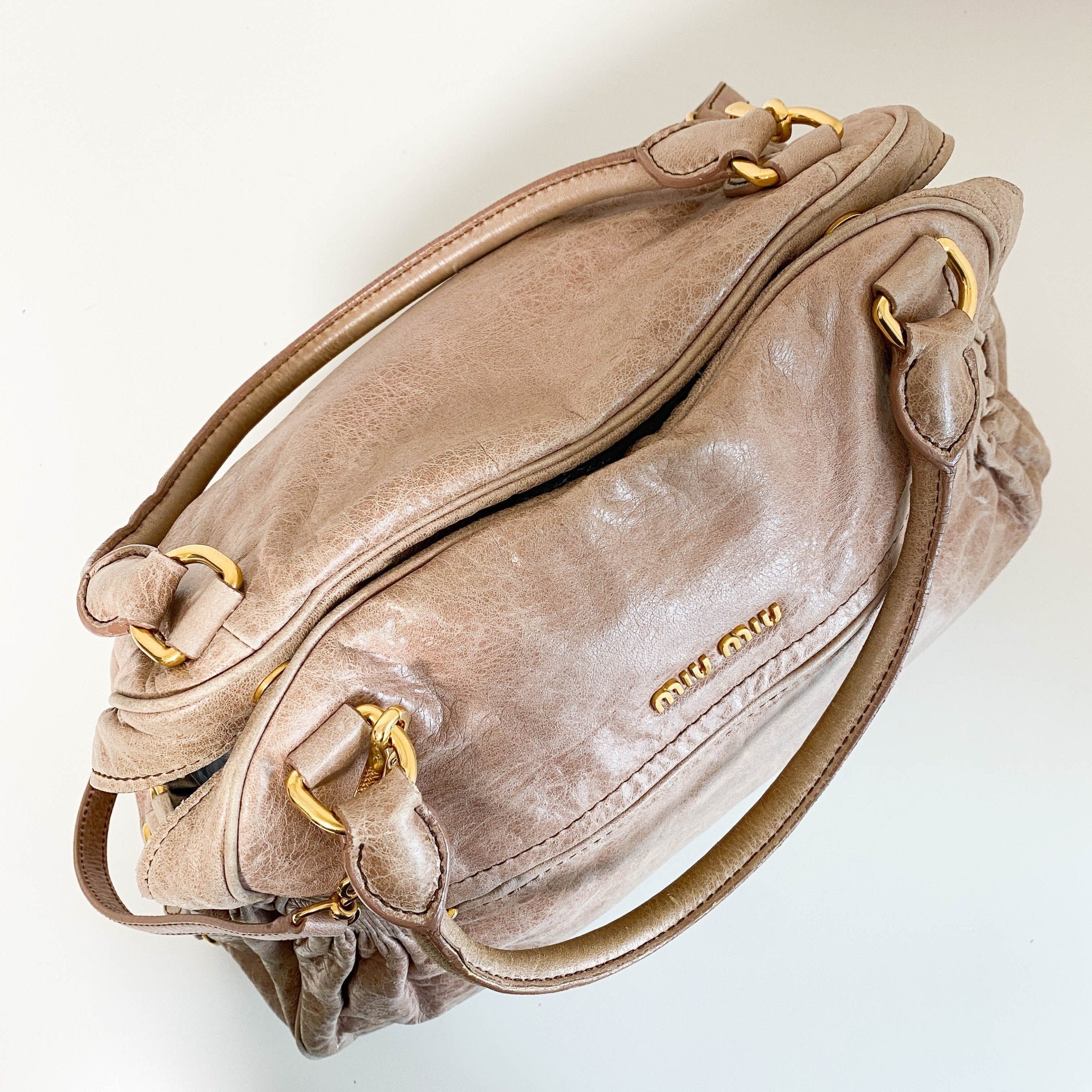 MIU MIU Vitello Pink Leather Hand Bag, in , Sold by HIVE PRELOVED - Handle Bags, Shoulder Bags,