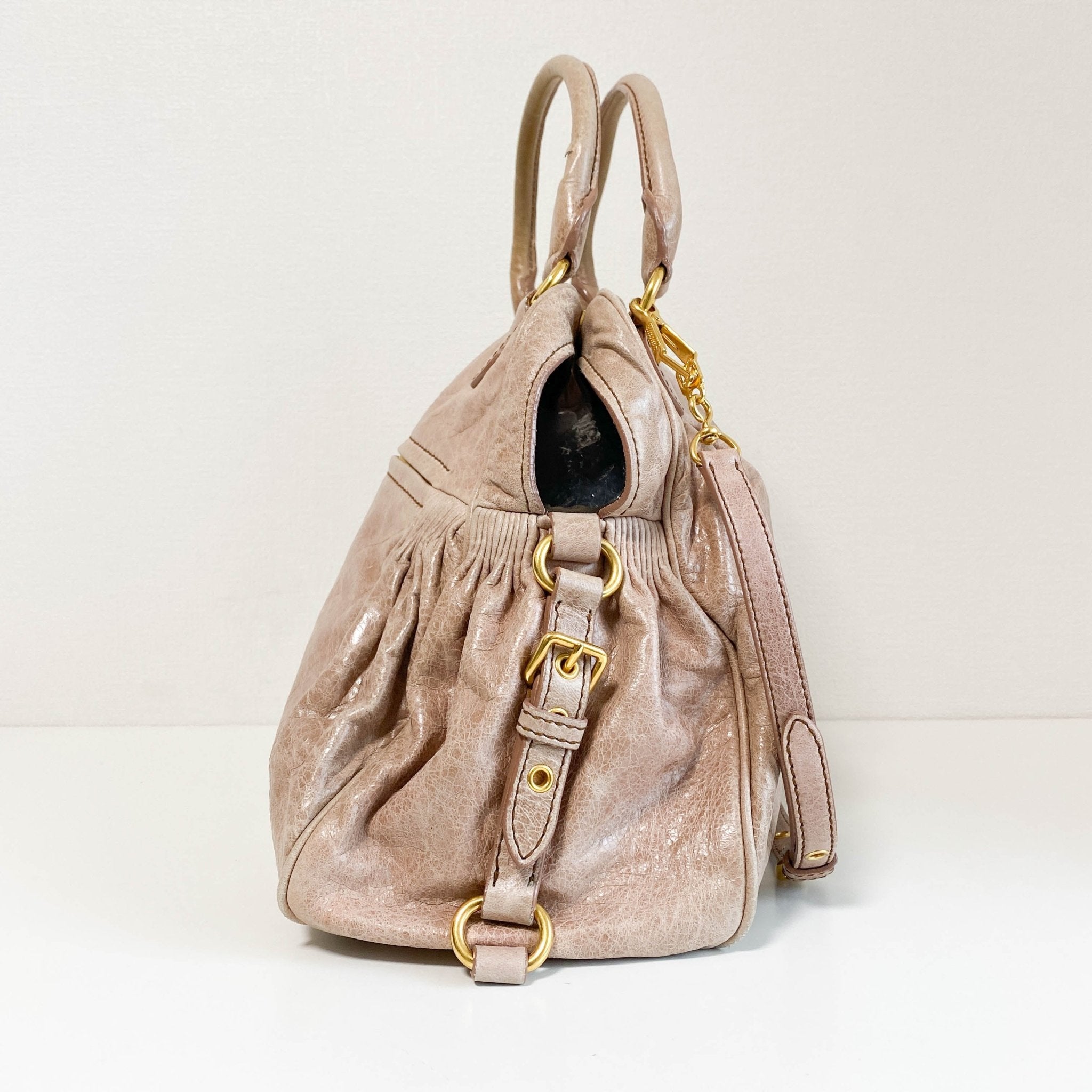 MIU MIU Vitello Pink Leather Hand Bag, in , Sold by HIVE PRELOVED - Handle Bags, Shoulder Bags,