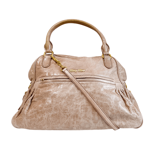 MIU MIU Vitello Pink Leather Hand Bag, in , Sold by HIVE PRELOVED - Handle Bags, Shoulder Bags,
