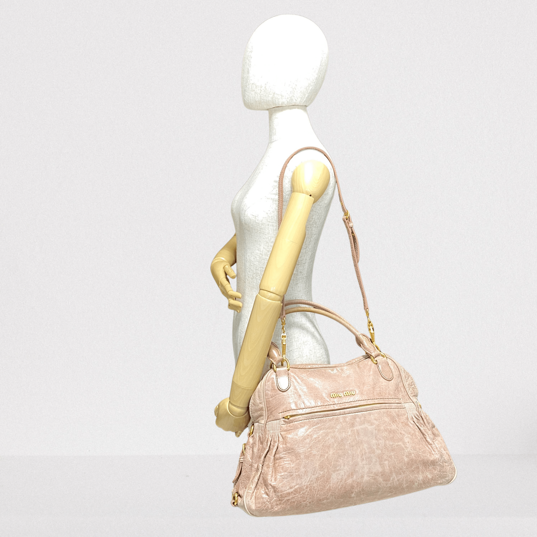 MIU MIU Vitello Pink Leather Hand Bag, in , Sold by HIVE PRELOVED - Handle Bags, Shoulder Bags,