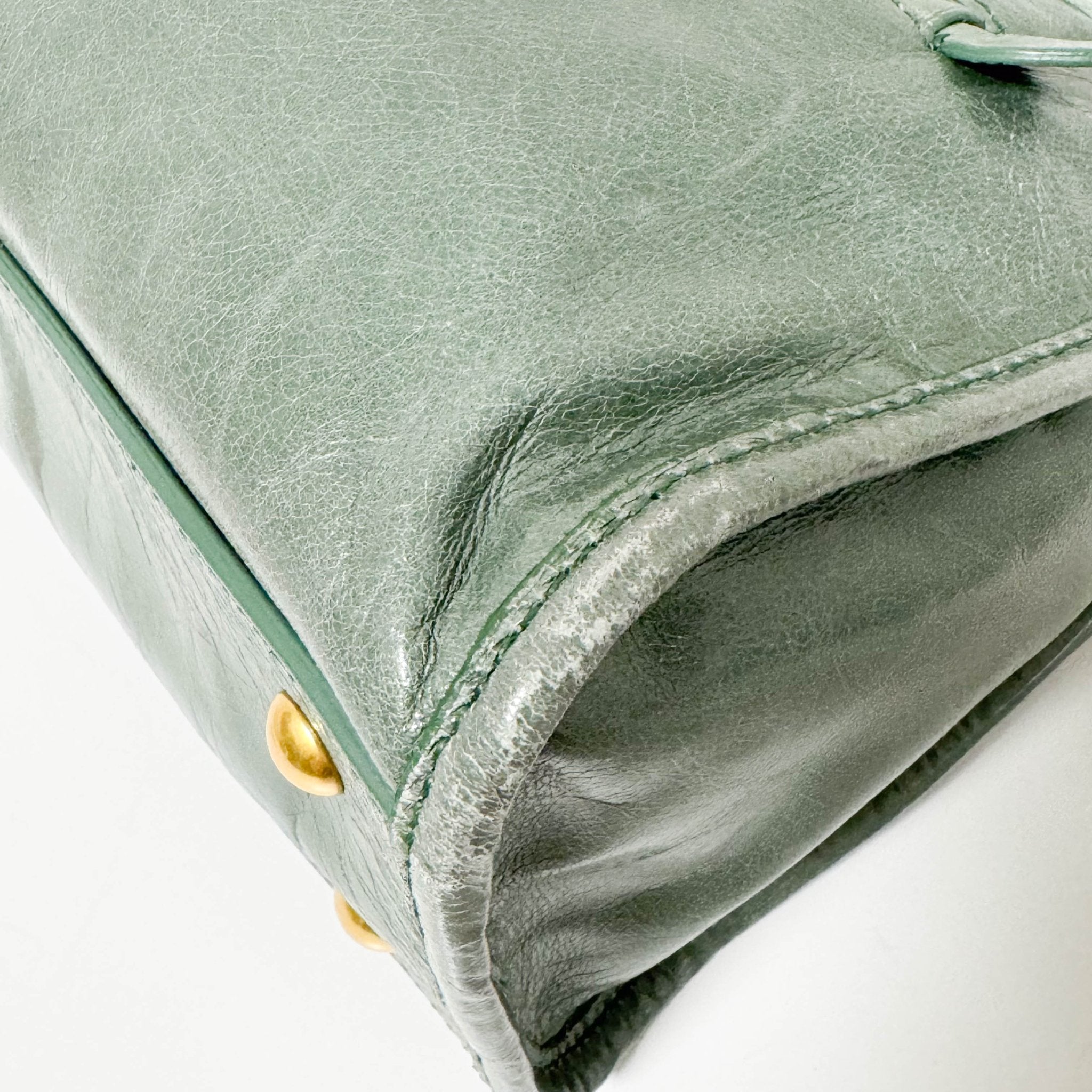 MIU MIU Vitello Shine Calf Leather Crossbody / Handbag Agave Green, in , Sold by HIVE PRELOVED - Handle Bags, Shoulder Bags,